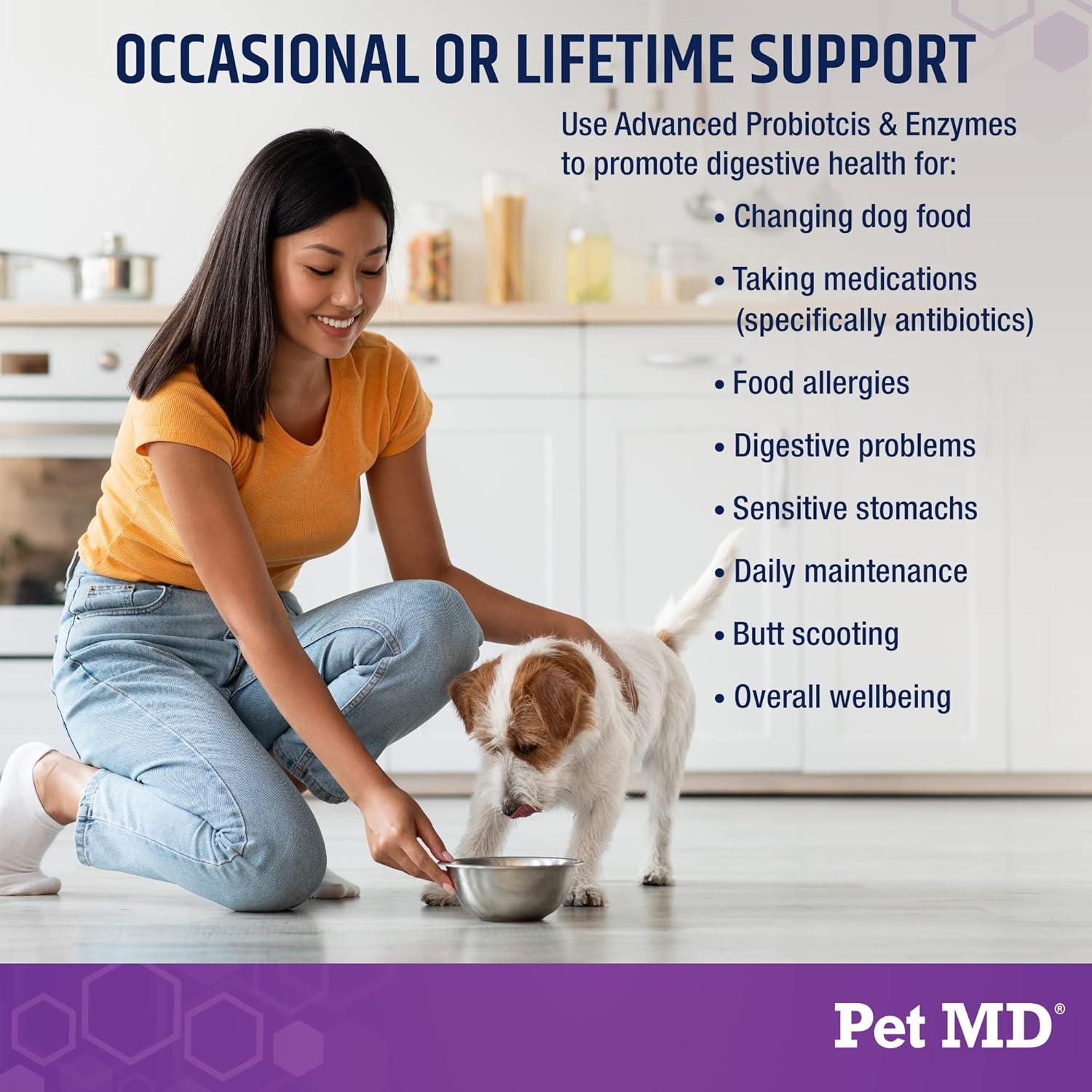 Probioticos y Enzimas Digestivas para Perros Pet MD - 60 Chews