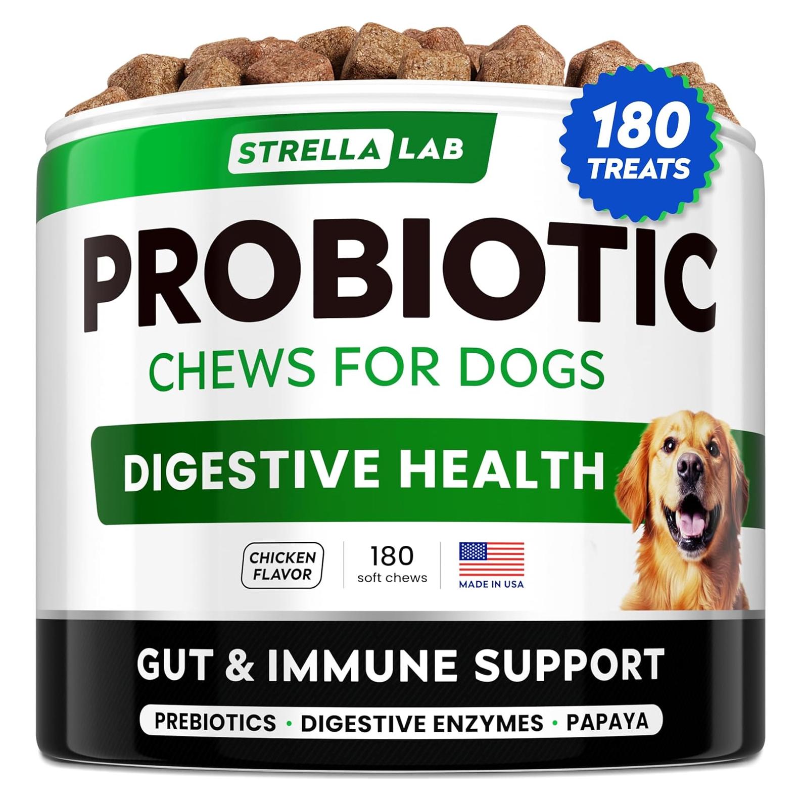 Probioticos para Perros STRELLALAB 180Ct - Salud Digestiva