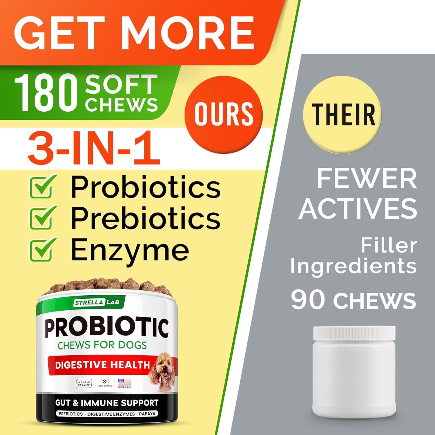 Probioticos para Perros STRELLALAB 180Ct - Salud Digestiva