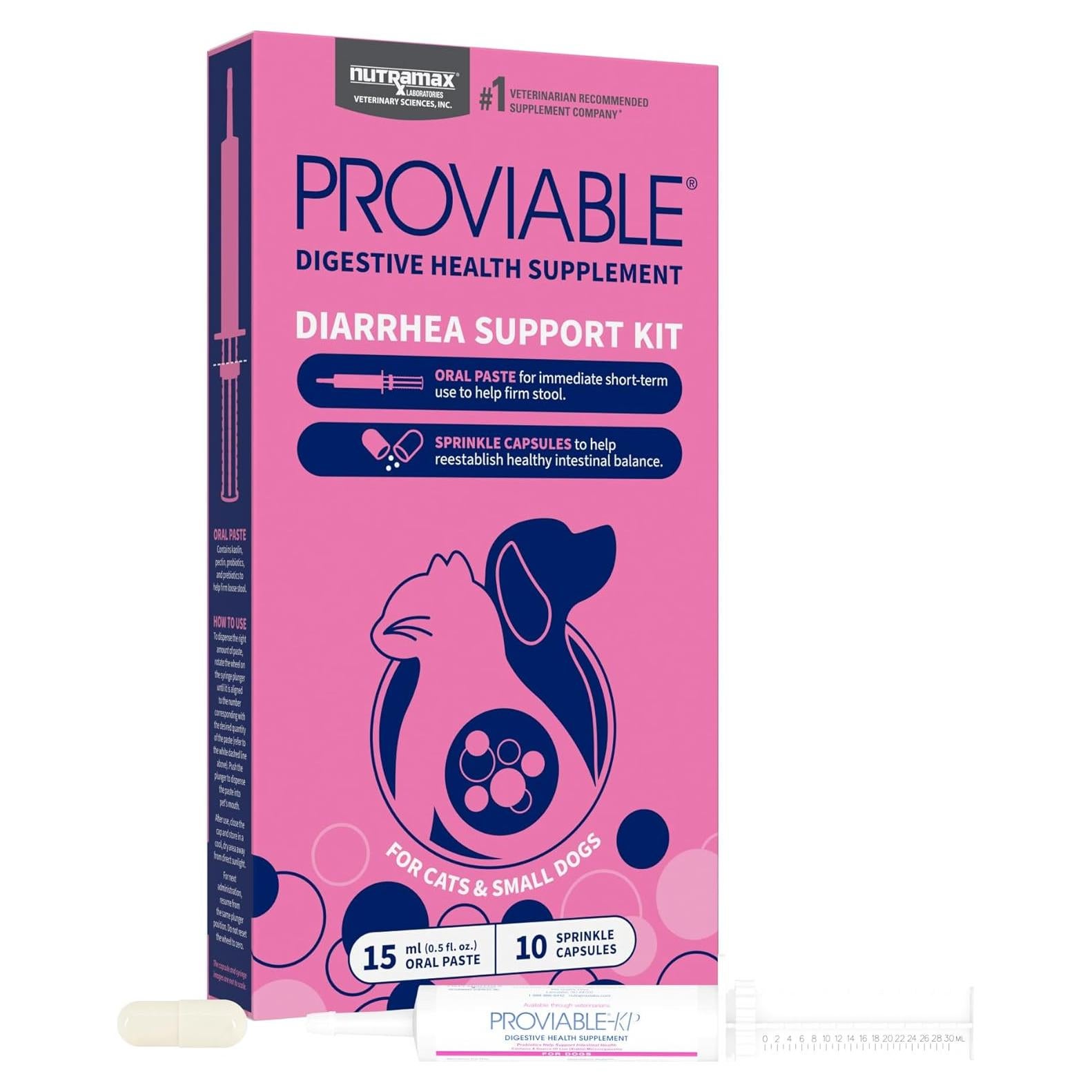 Nutramax Proviable Probióticos para Perros y Gatos - Kit Digestivo