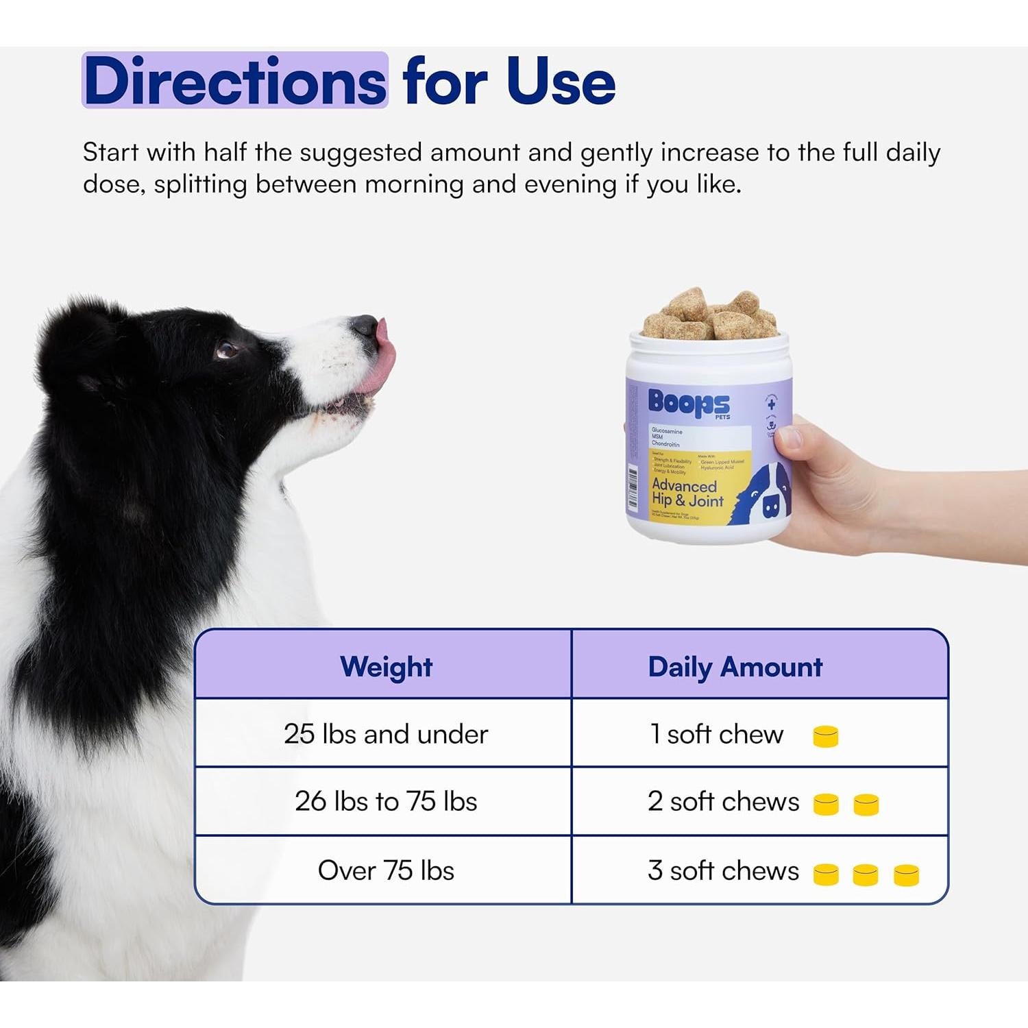 Suplemento Articular para Perros Boops - 90 Masticables con Glucosamina y MSM