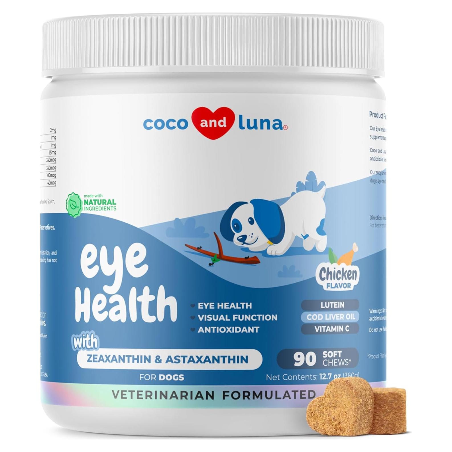 Suplemento Ocular para Perros Coco y Luna - 90 Masticables