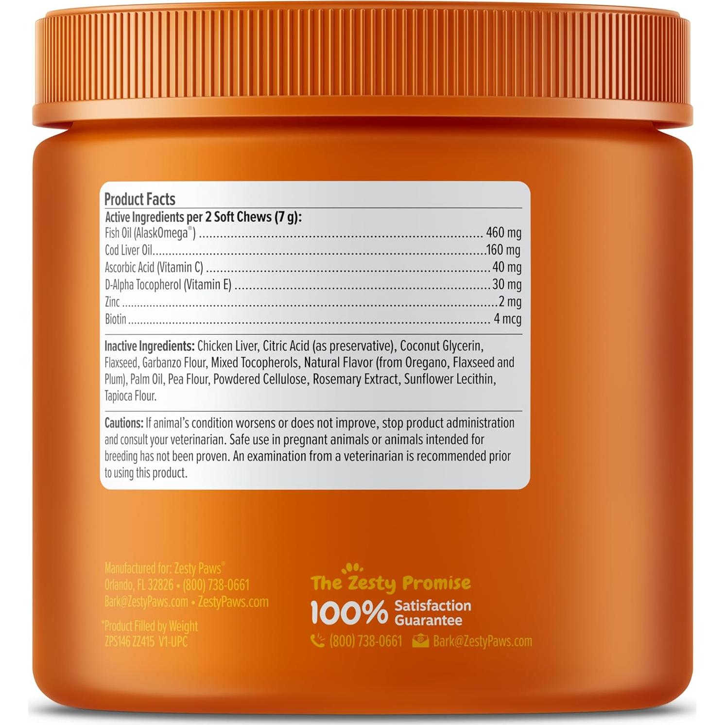 Mordidas Alivio Picazón Perros Zesty Paws Sabor Pollo 90 Unidades