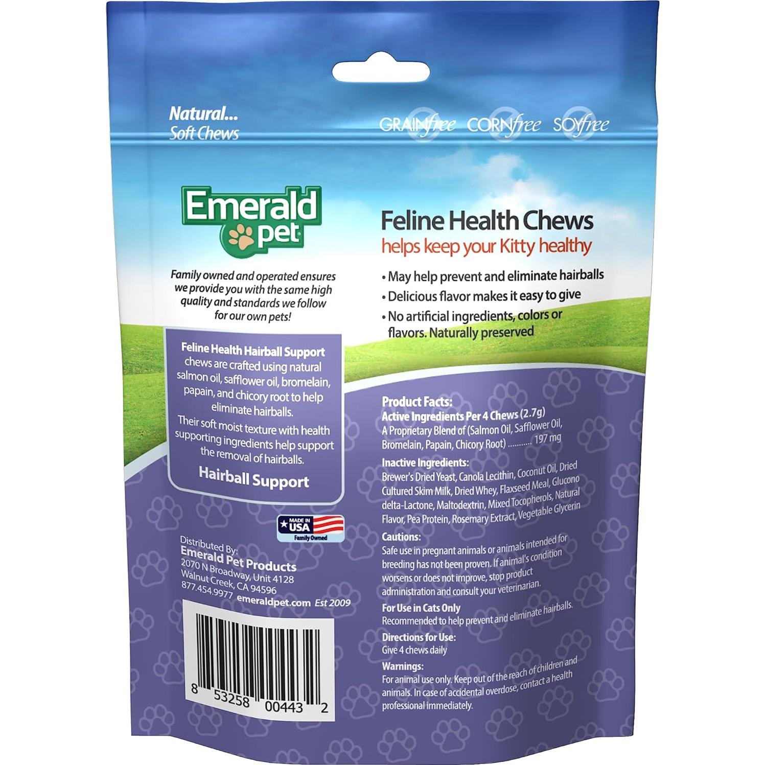 Emerald Pet Chews para Gatos - Control de Bolas de Pelo 70.87 g