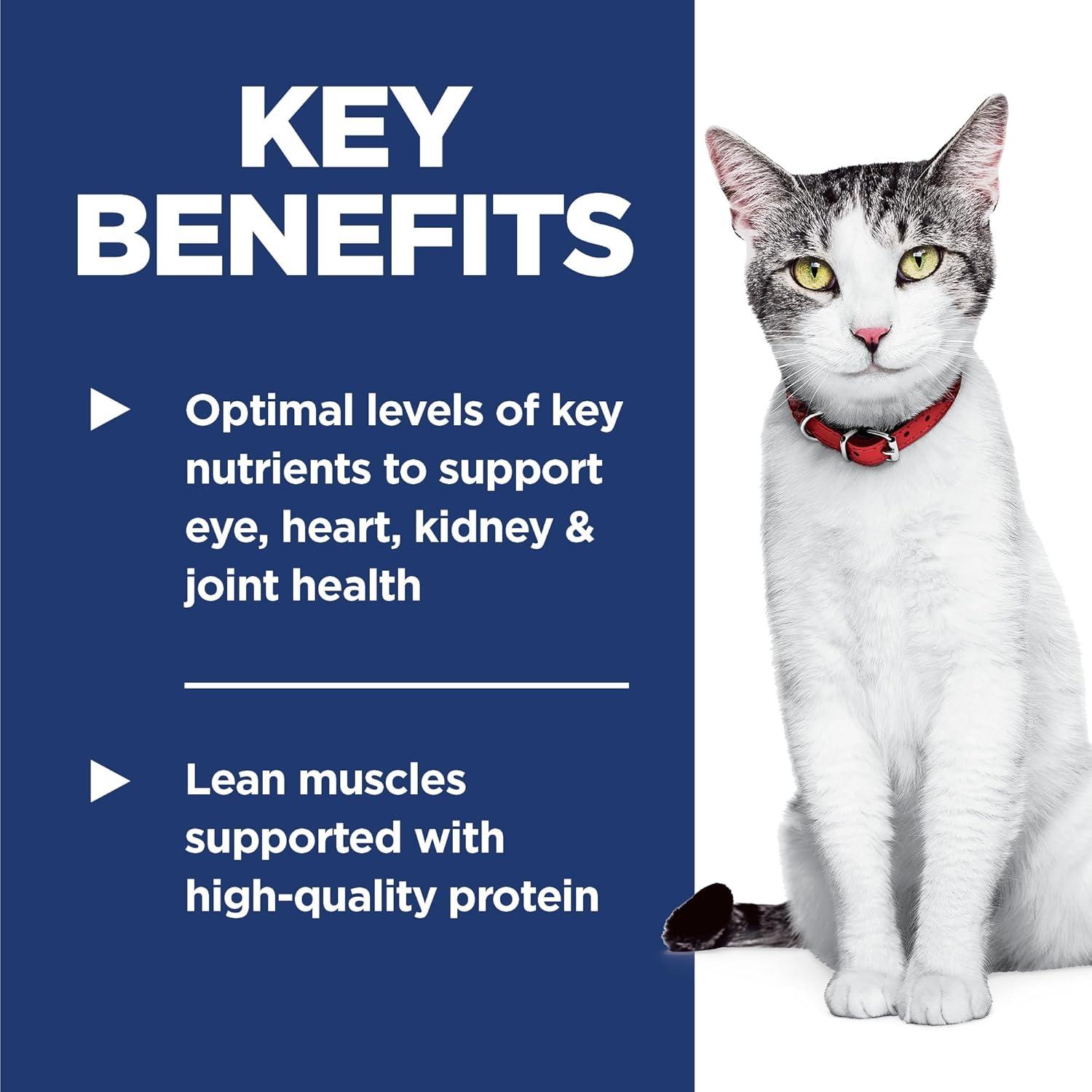 Comida Seca para Gatos Hill's Science Diet Adult 11+, Pollo, 1.59 kg