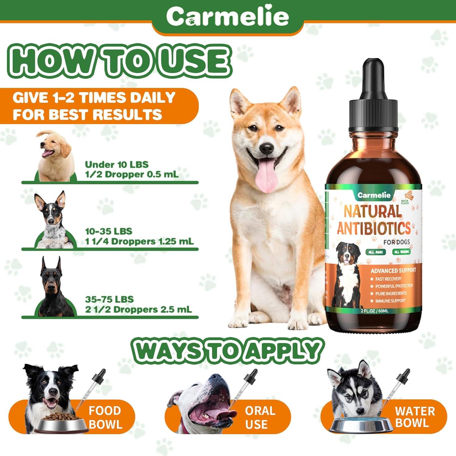 Antibióticos Naturales para Perros Carmelie 60 ml - Salud Piel