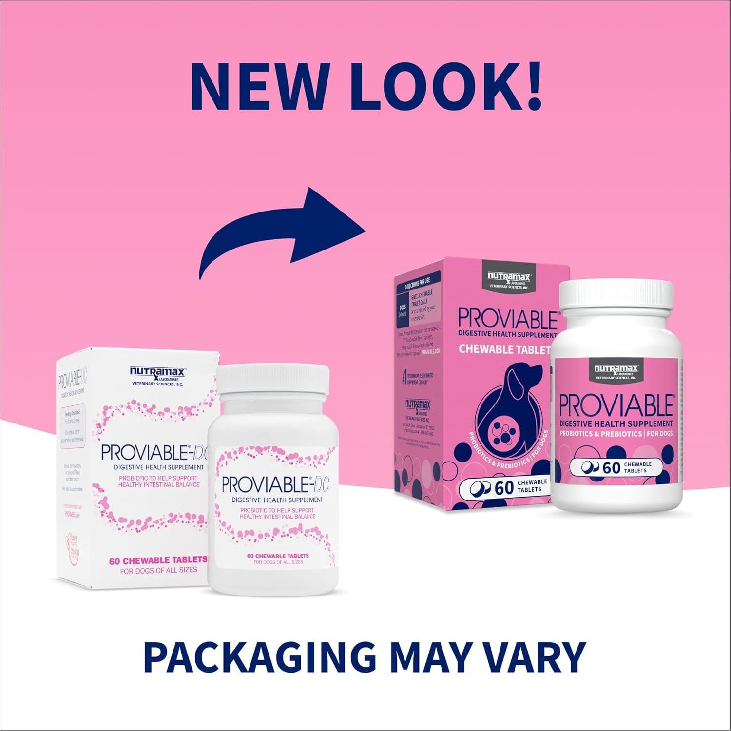 Nutramax Proviable Probióticos para Perros 60 Tabletas Masticables