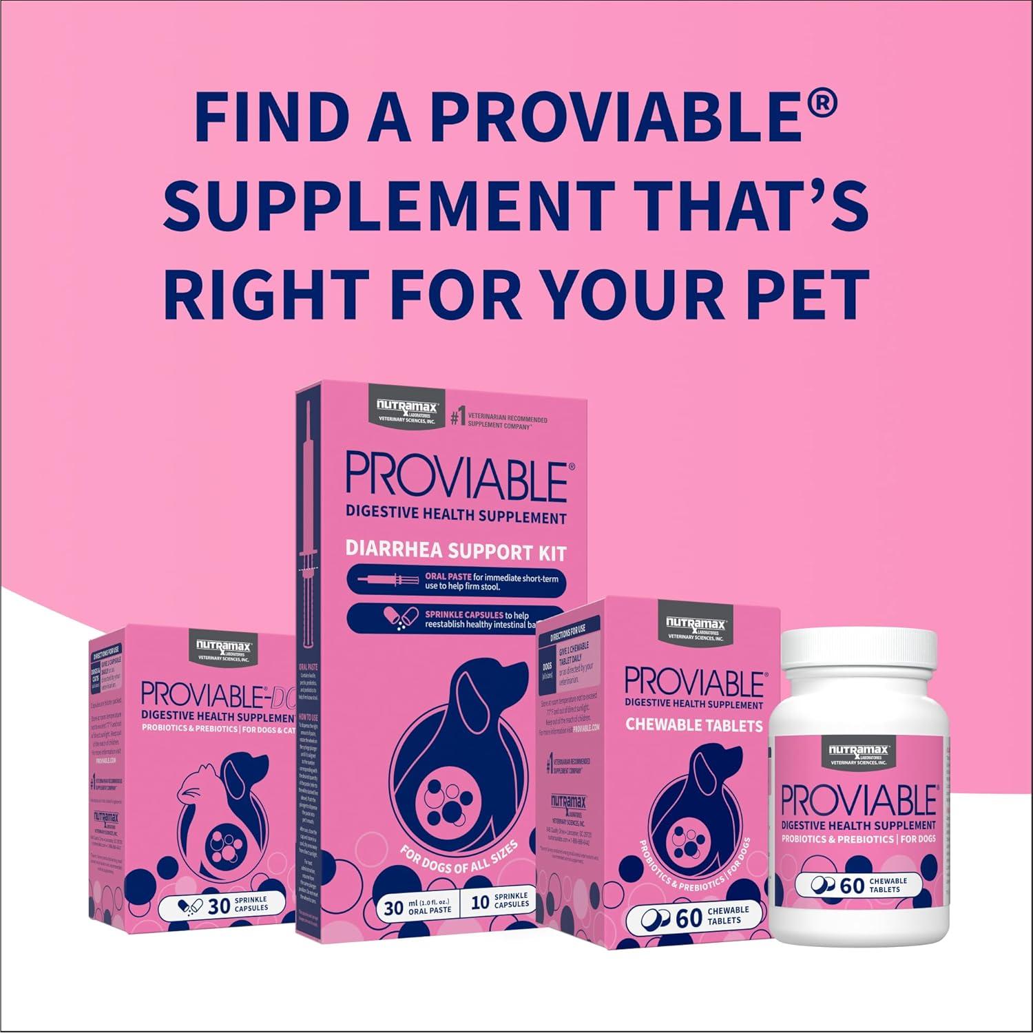Nutramax Proviable Probióticos para Perros 60 Tabletas Masticables