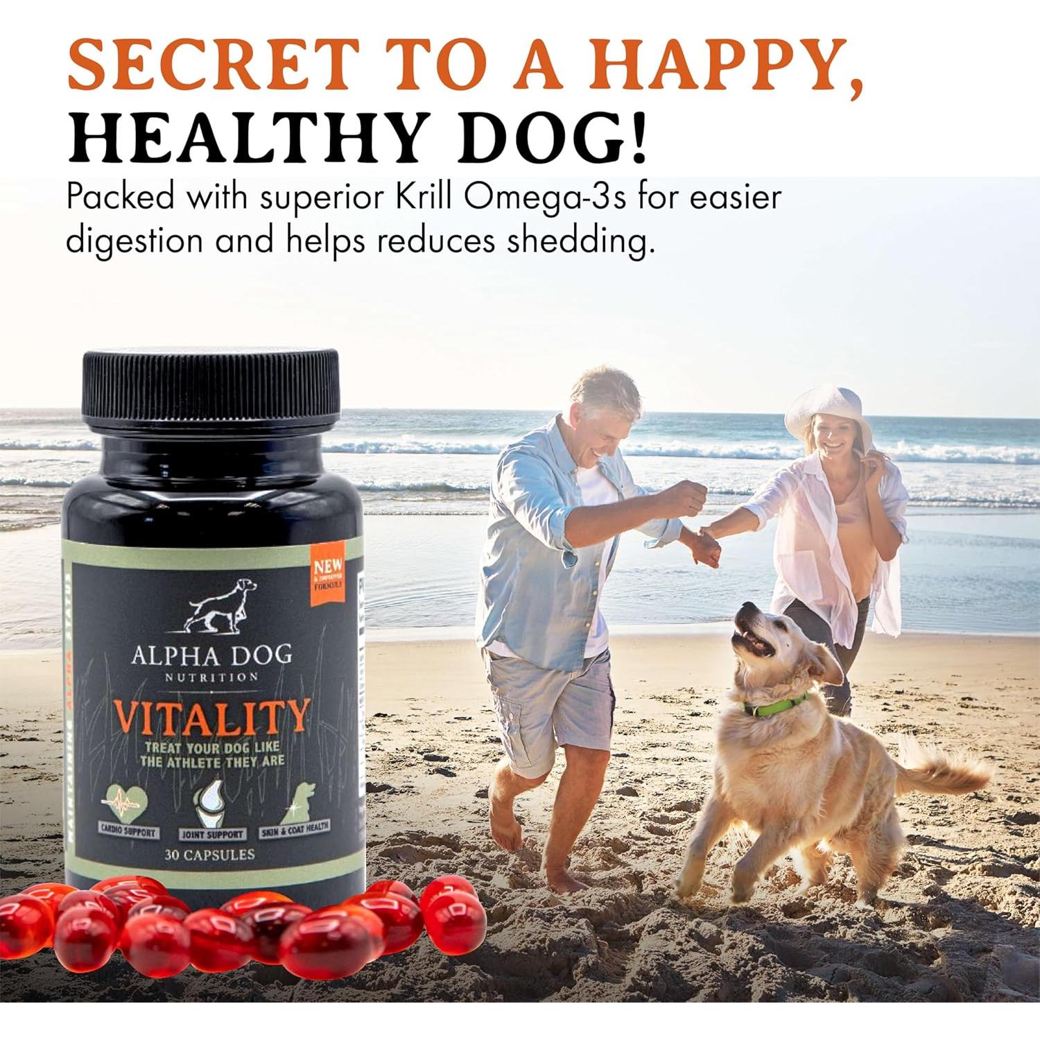 Aceite de Krill para Perros Alpha Dog Nutrition 2000mg 30 Cápsulas