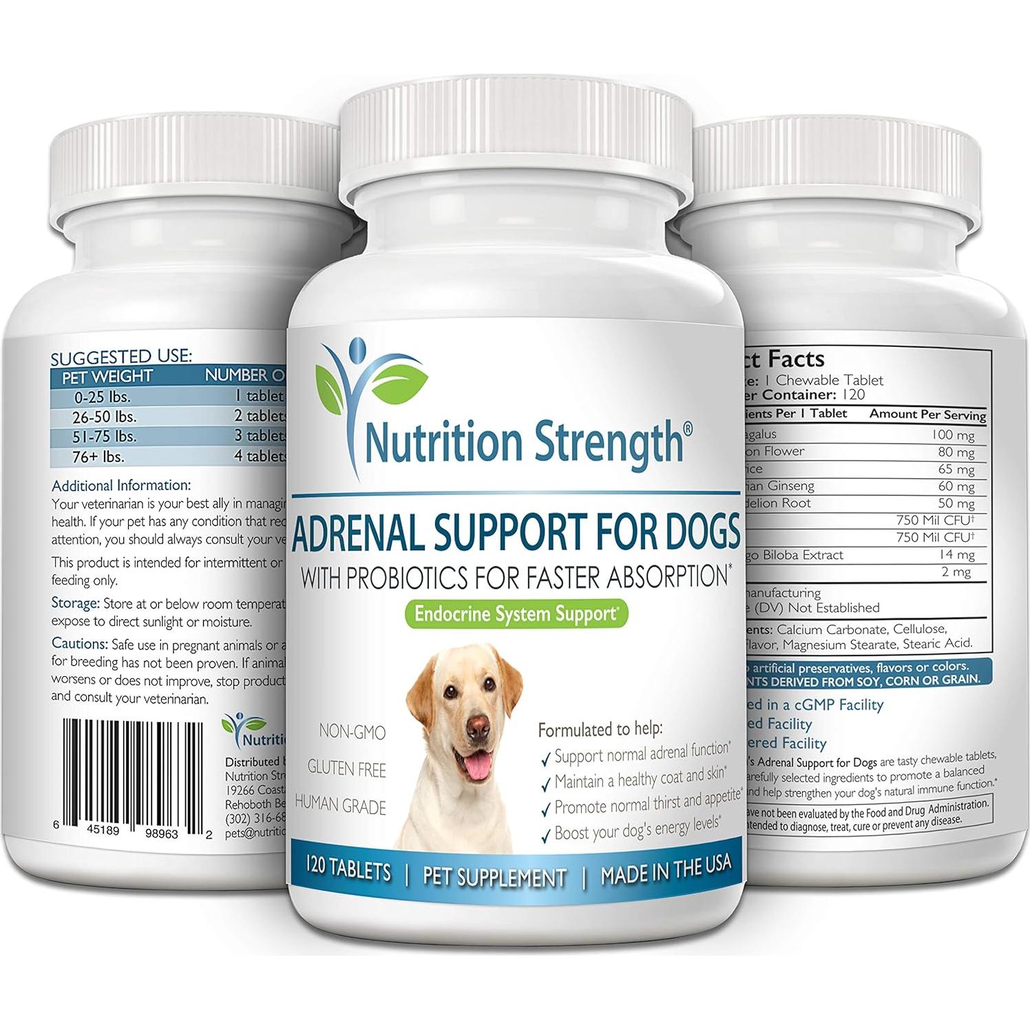 Suplemento Adrenal para Perros Nutrition Strength 120 Tabletas