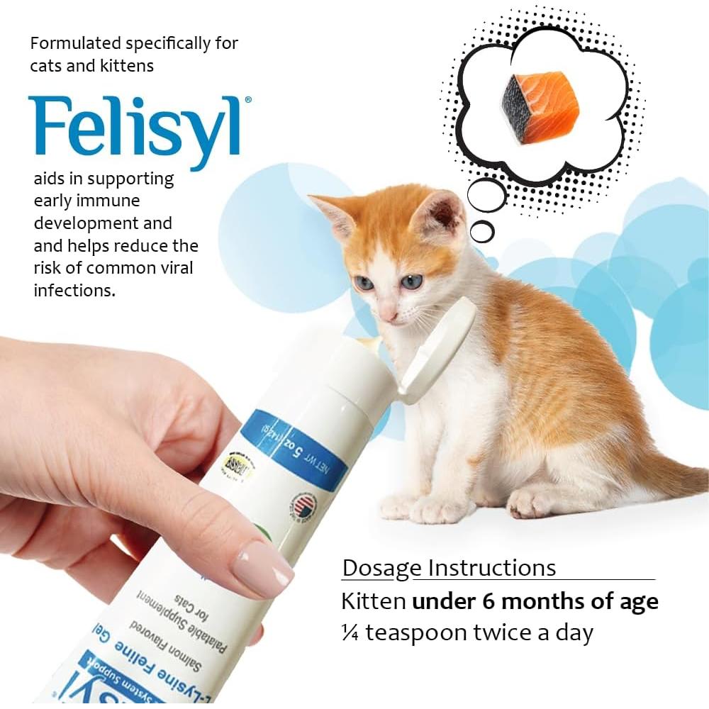 Gel de L-Lisina para Gatos Felisyl 142 g - Apoyo Inmunológico y Respiratorio