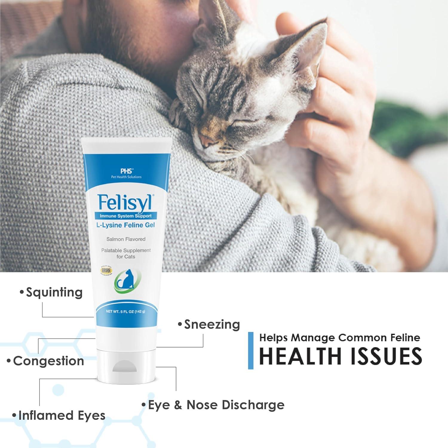 Gel de L-Lisina para Gatos Felisyl 142 g - Apoyo Inmunológico y Respiratorio