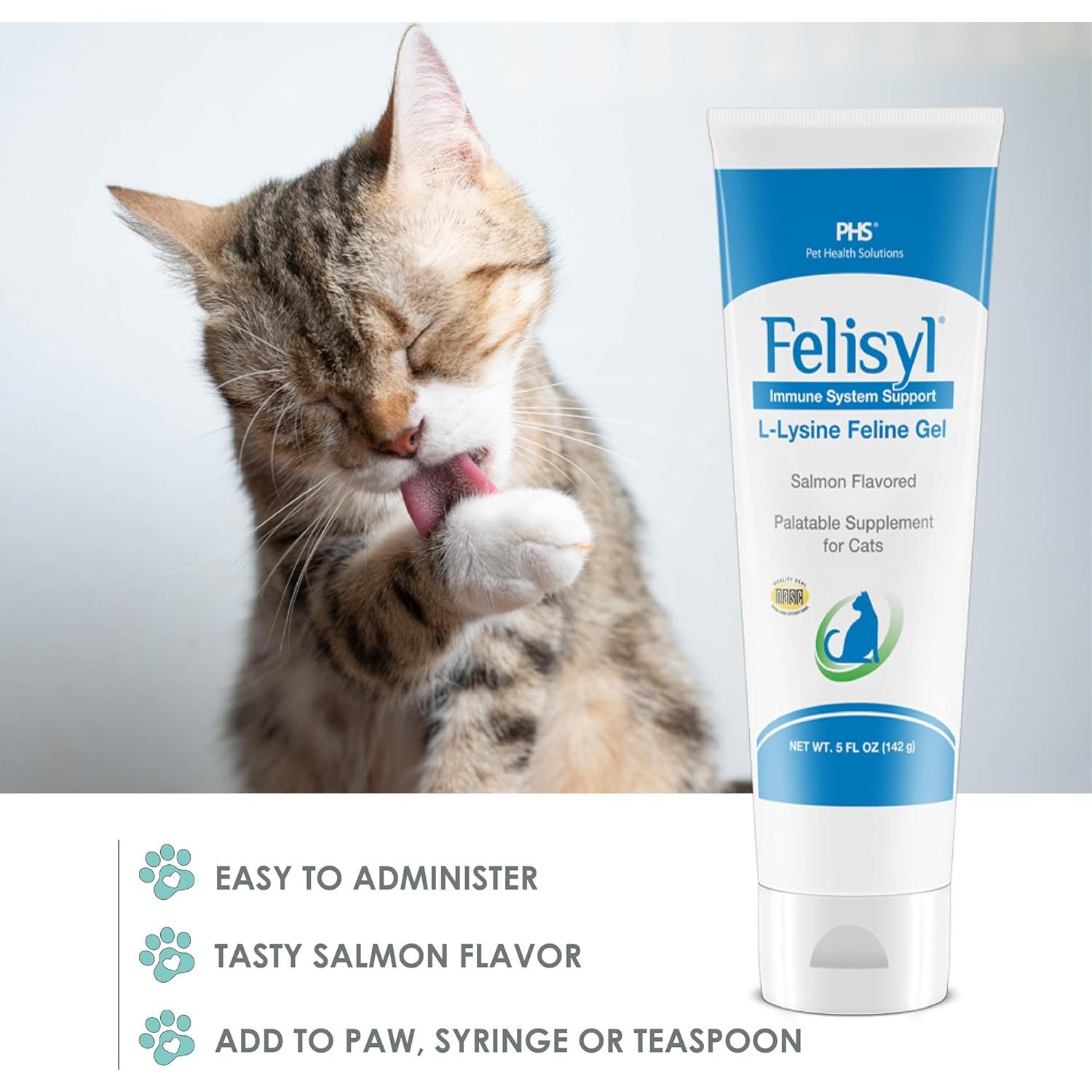 Gel de L-Lisina para Gatos Felisyl 142 g - Apoyo Inmunológico y Respiratorio