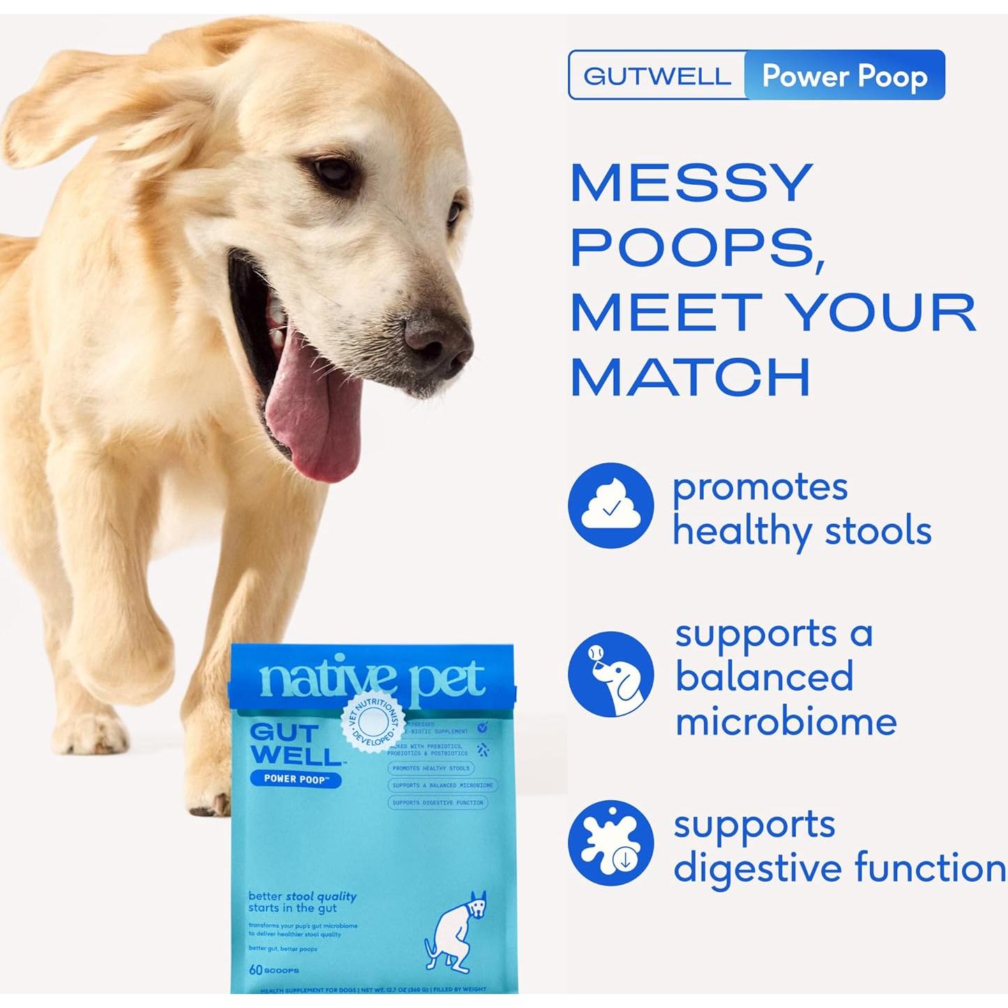 Suplemento Digestivo para Perros GutWell Power Poop - 60 Cucharadas