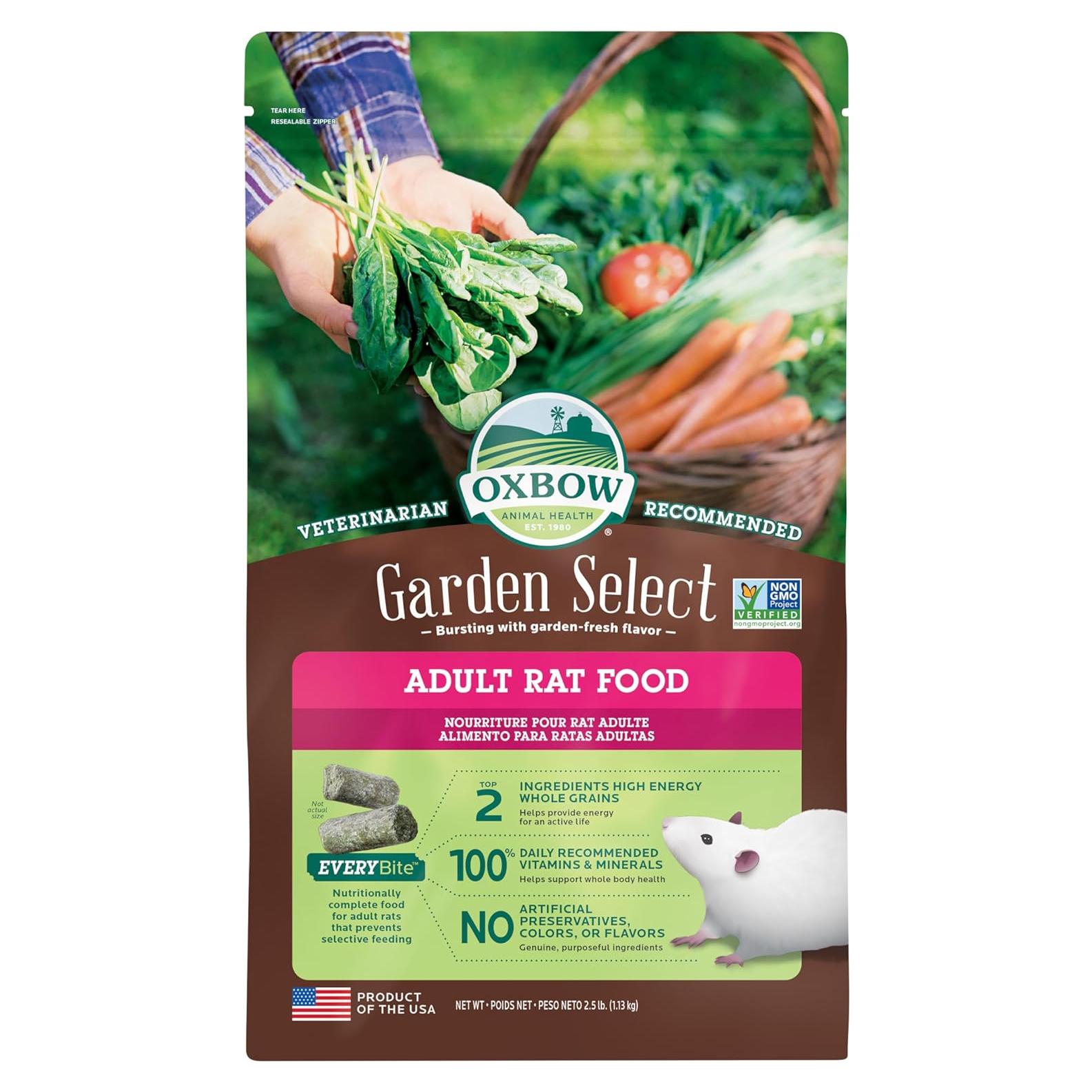 Comida para Ratas Adultas Oxbow Garden Select 1.13 kg Sin OGM