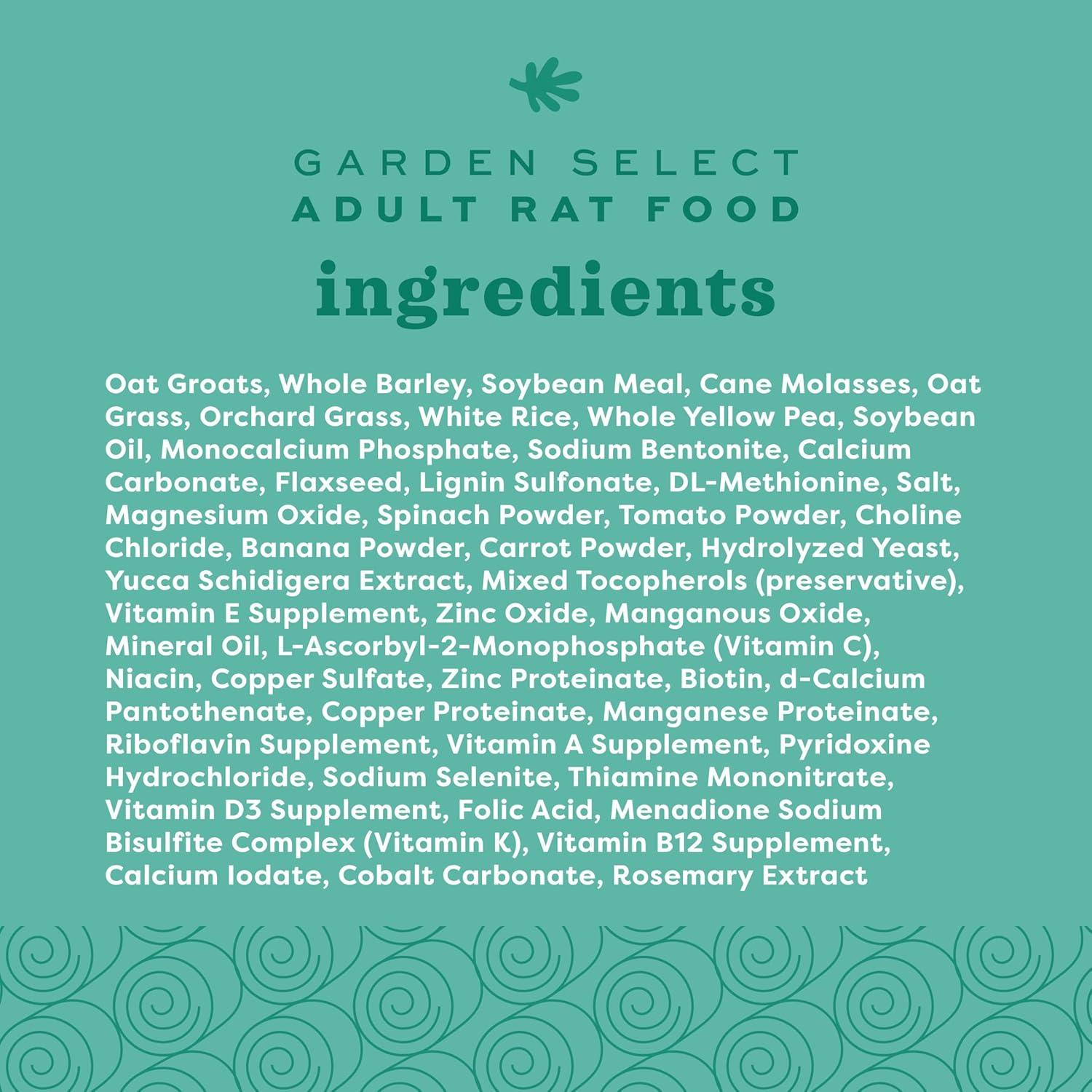 Comida para Ratas Adultas Oxbow Garden Select 1.13 kg Sin OGM