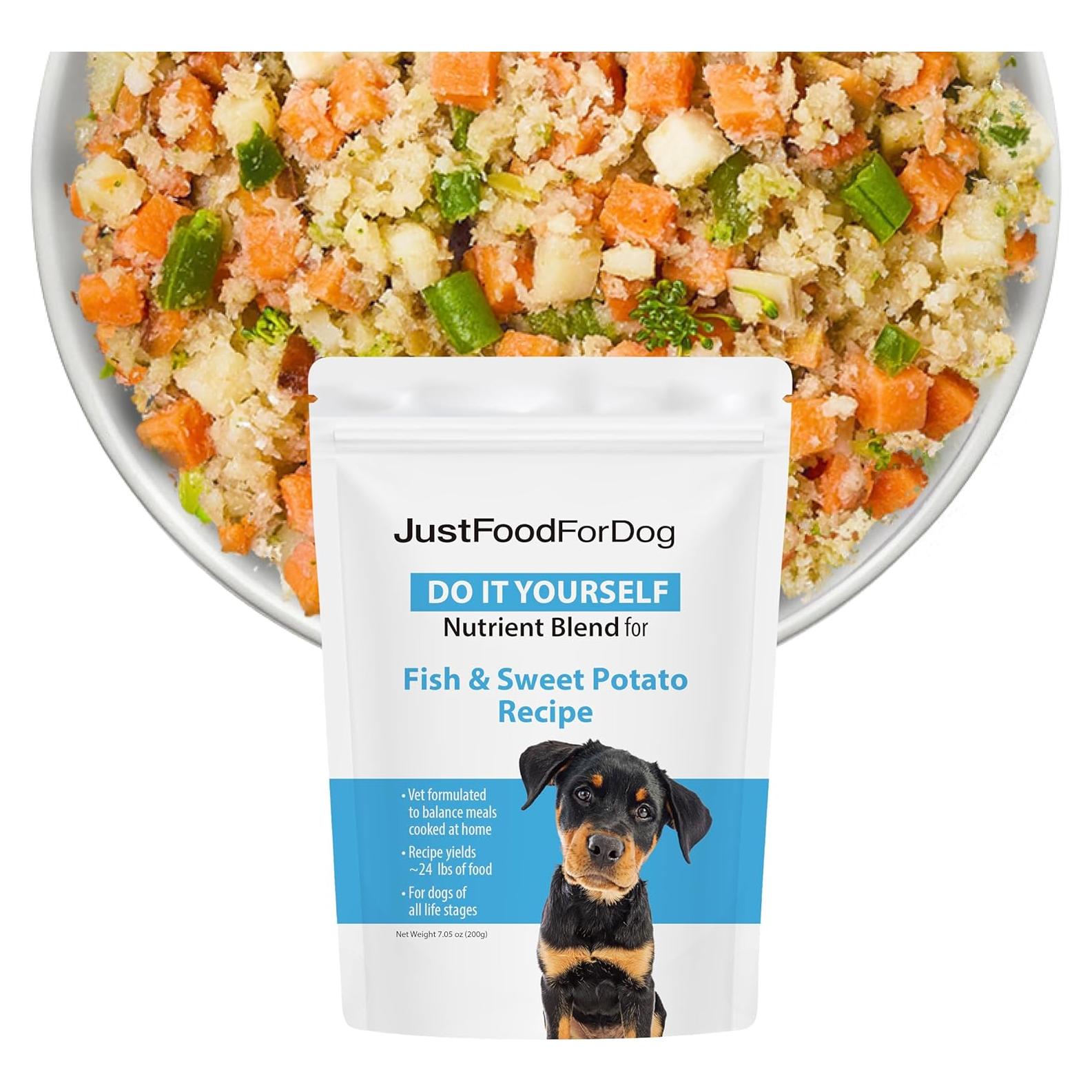 Mezcla de Nutrientes JustFoodForDogs Pescado y Batata 168.5g