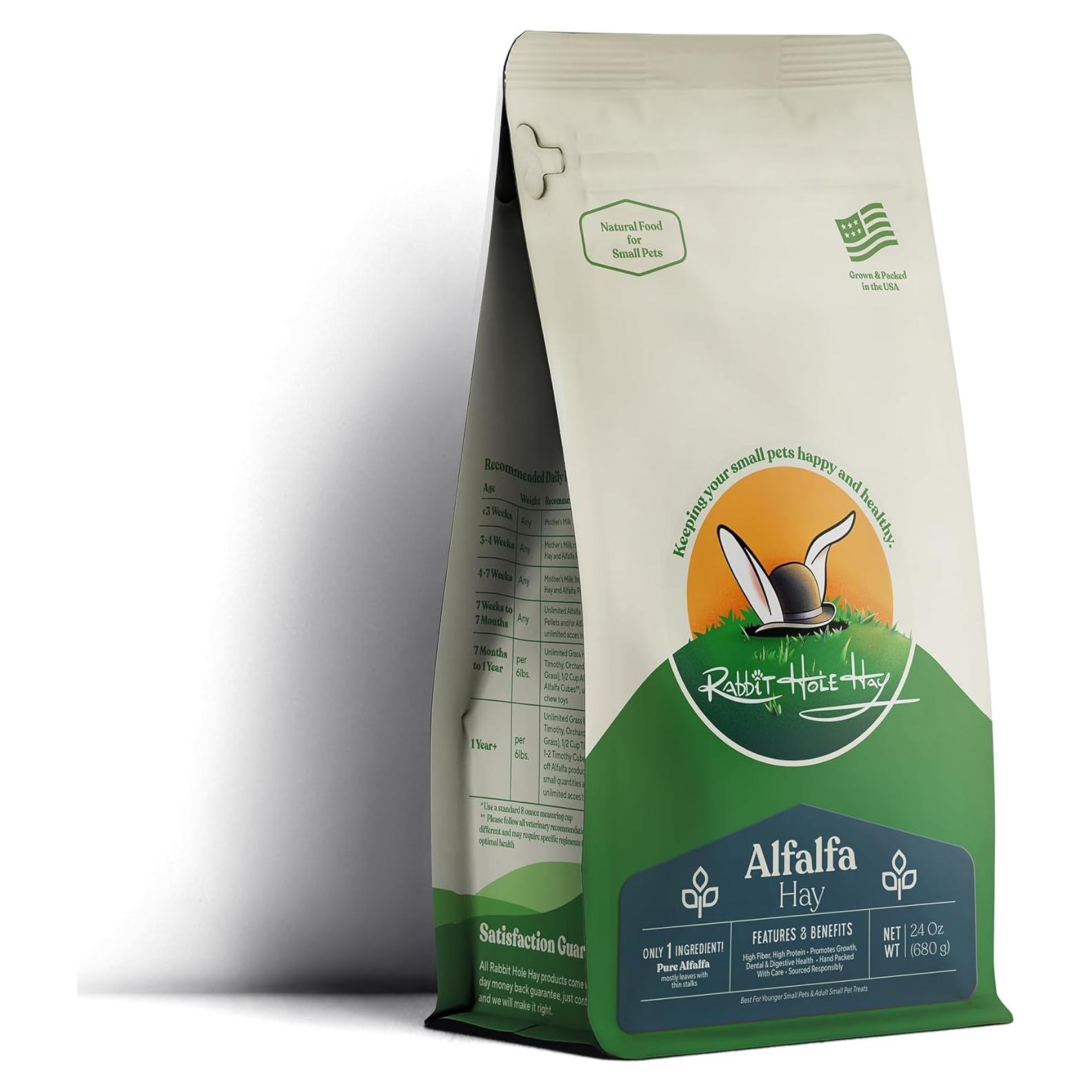 Heno de Alfalfa Ultra Premium Rabbit Hole Hay 680 g Fresco