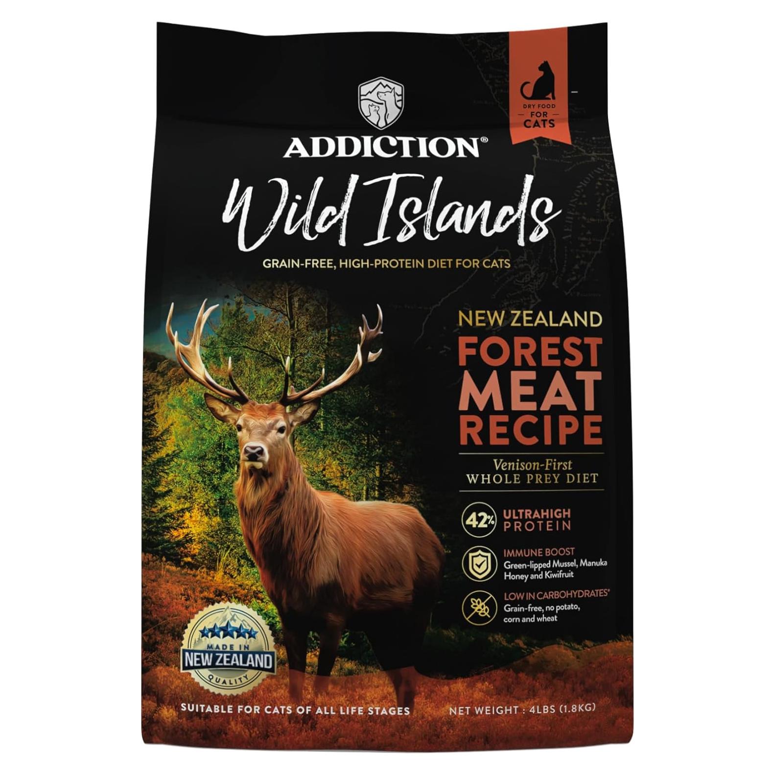 Comida Seca para Gatos Addiction Wild Islands Venado 1.81kg