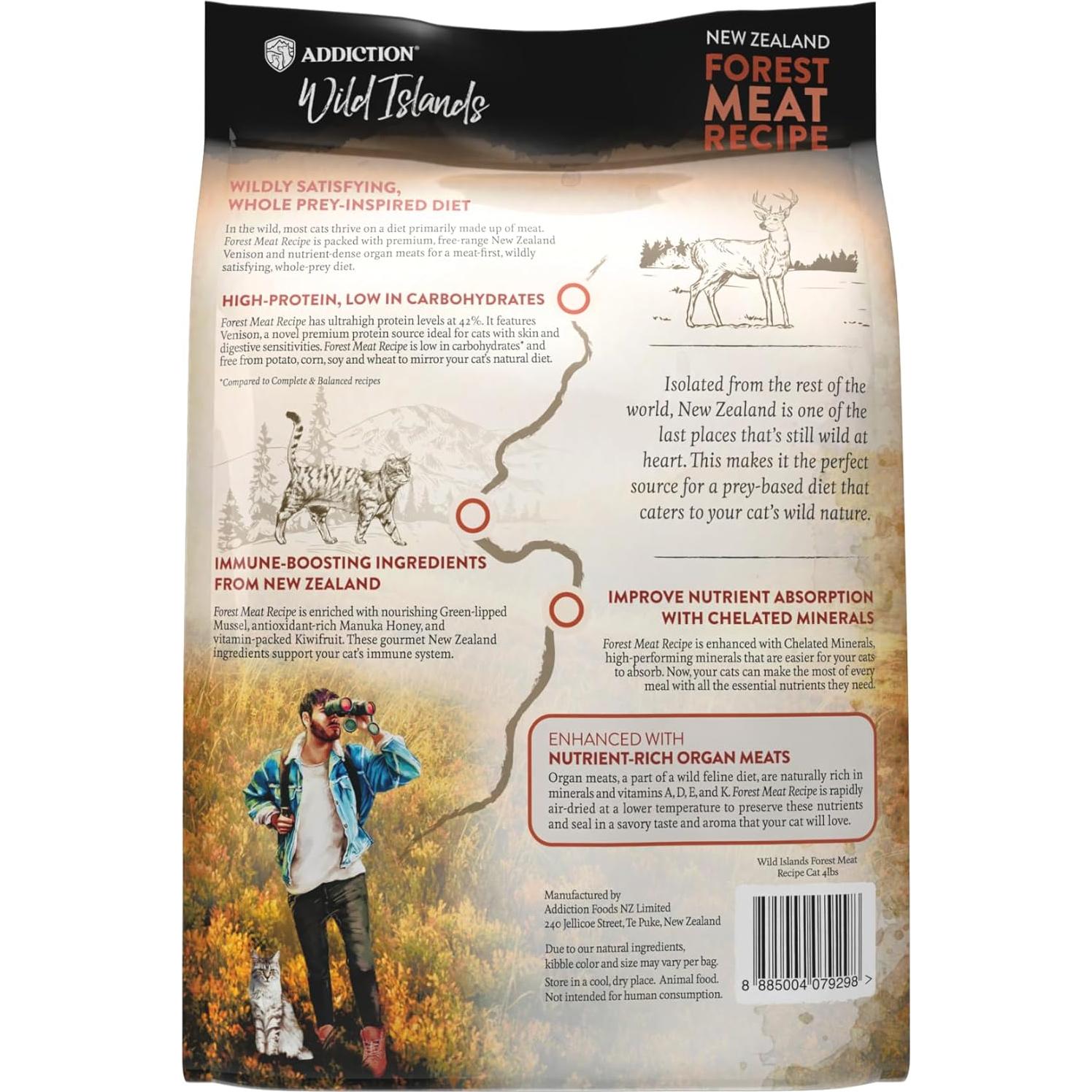 Comida Seca para Gatos Addiction Wild Islands Venado 1.81kg