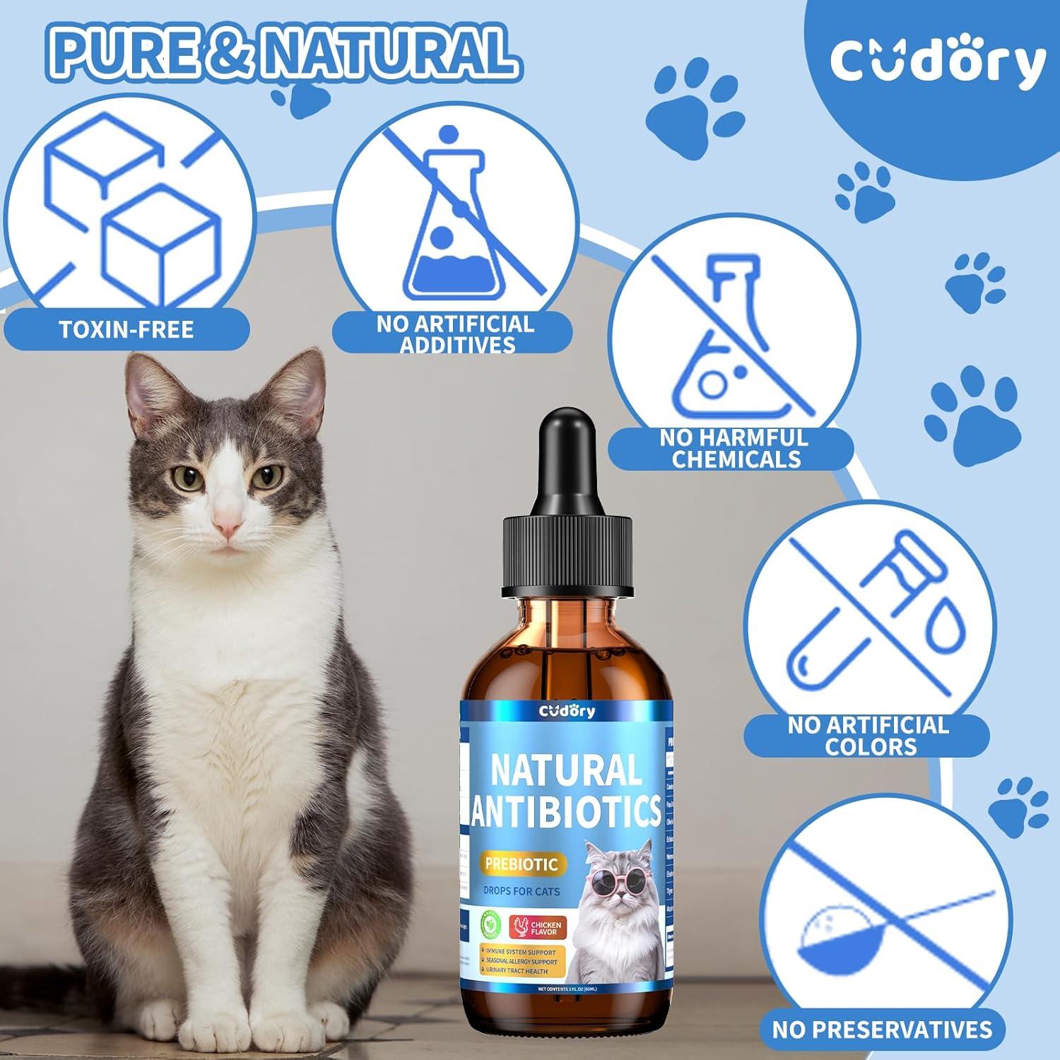 Antibióticos Naturales para Gatos Cudory 59 ml - Sabor Pollo