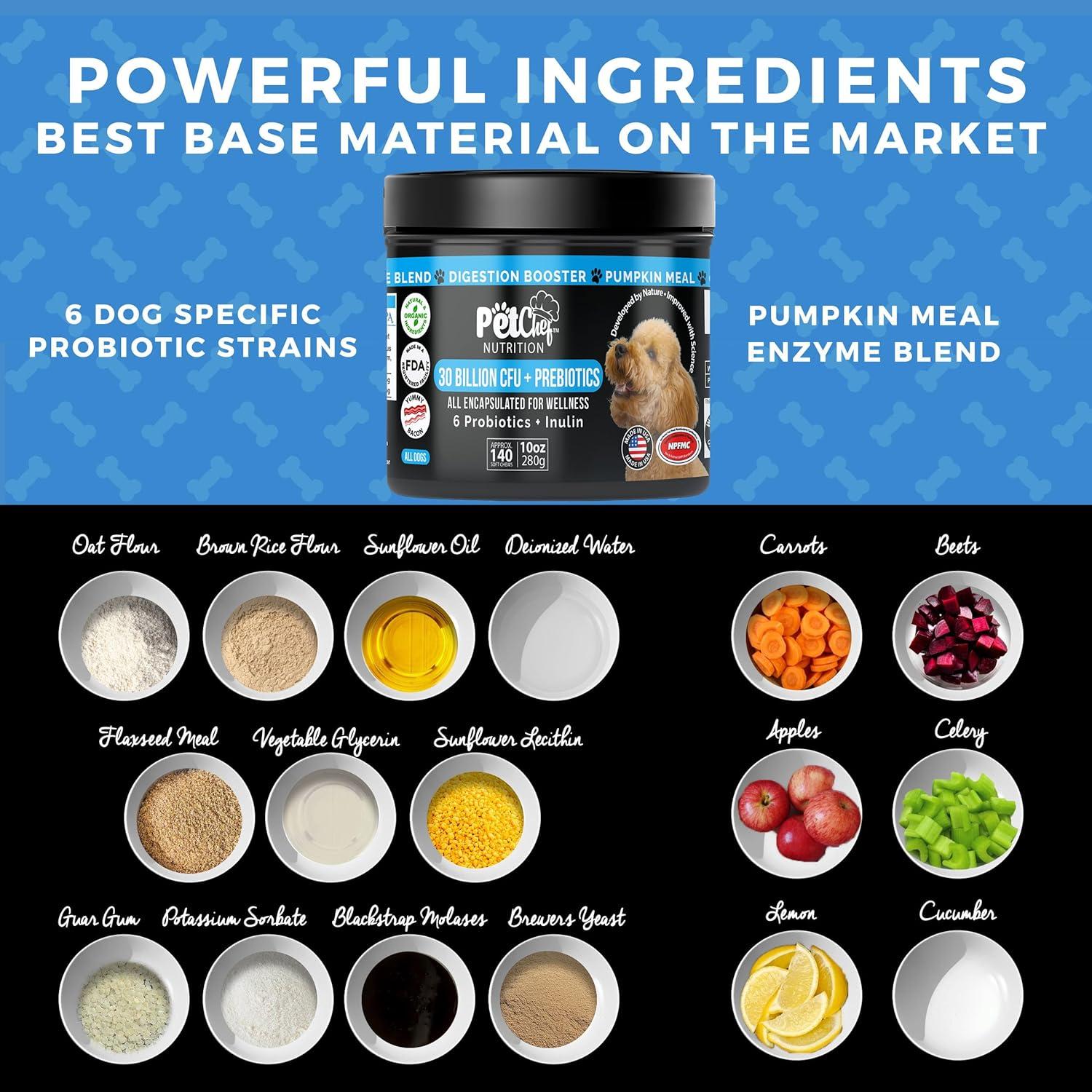 Probioticos para Perros Pet Chef Bacon 140ct - Salud Digestiva