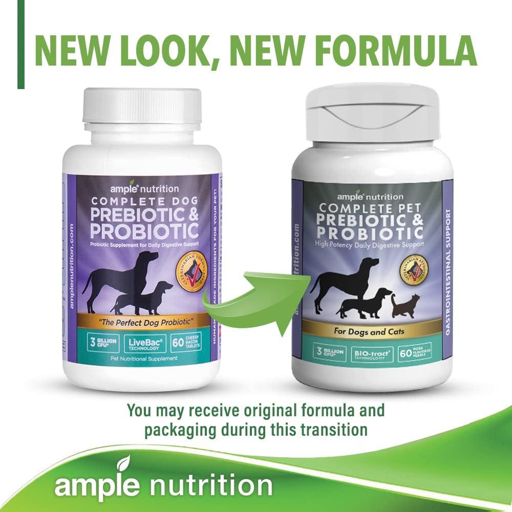 Ample Nutrition Prebiótico y Probiótico para Perros y Gatos 60 Perlas