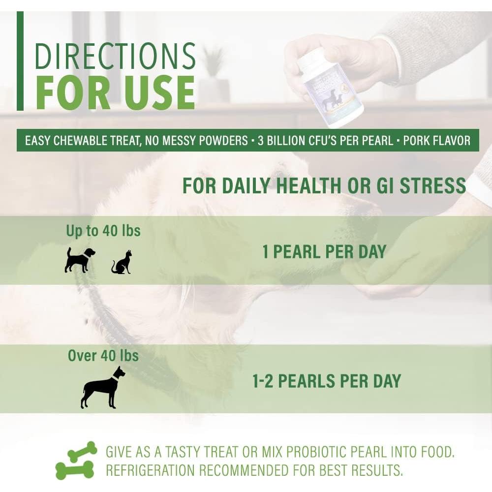 Ample Nutrition Prebiótico y Probiótico para Perros y Gatos 60 Perlas