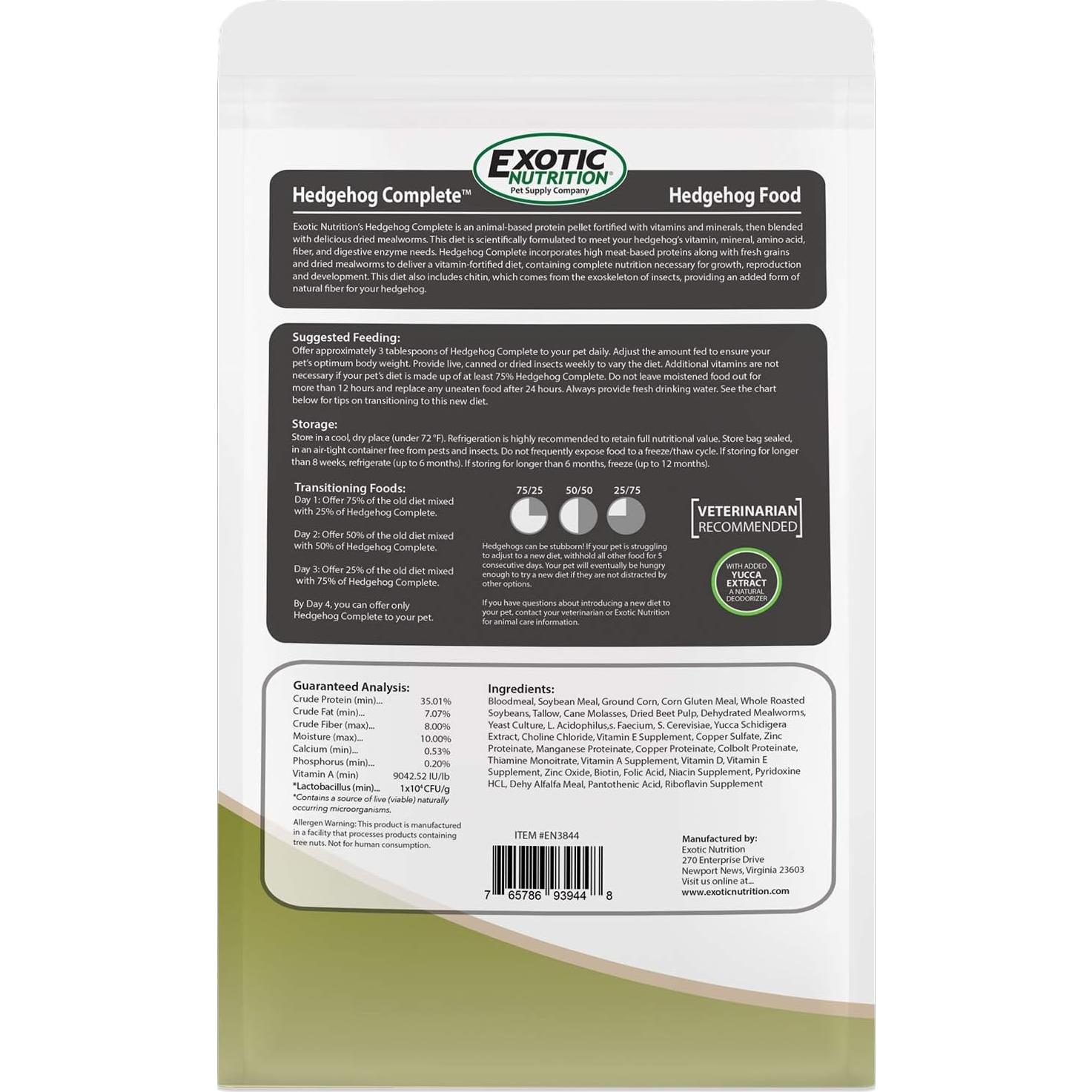 Hedgehog Complete 2.27 kg - Comida Natural para Erizos