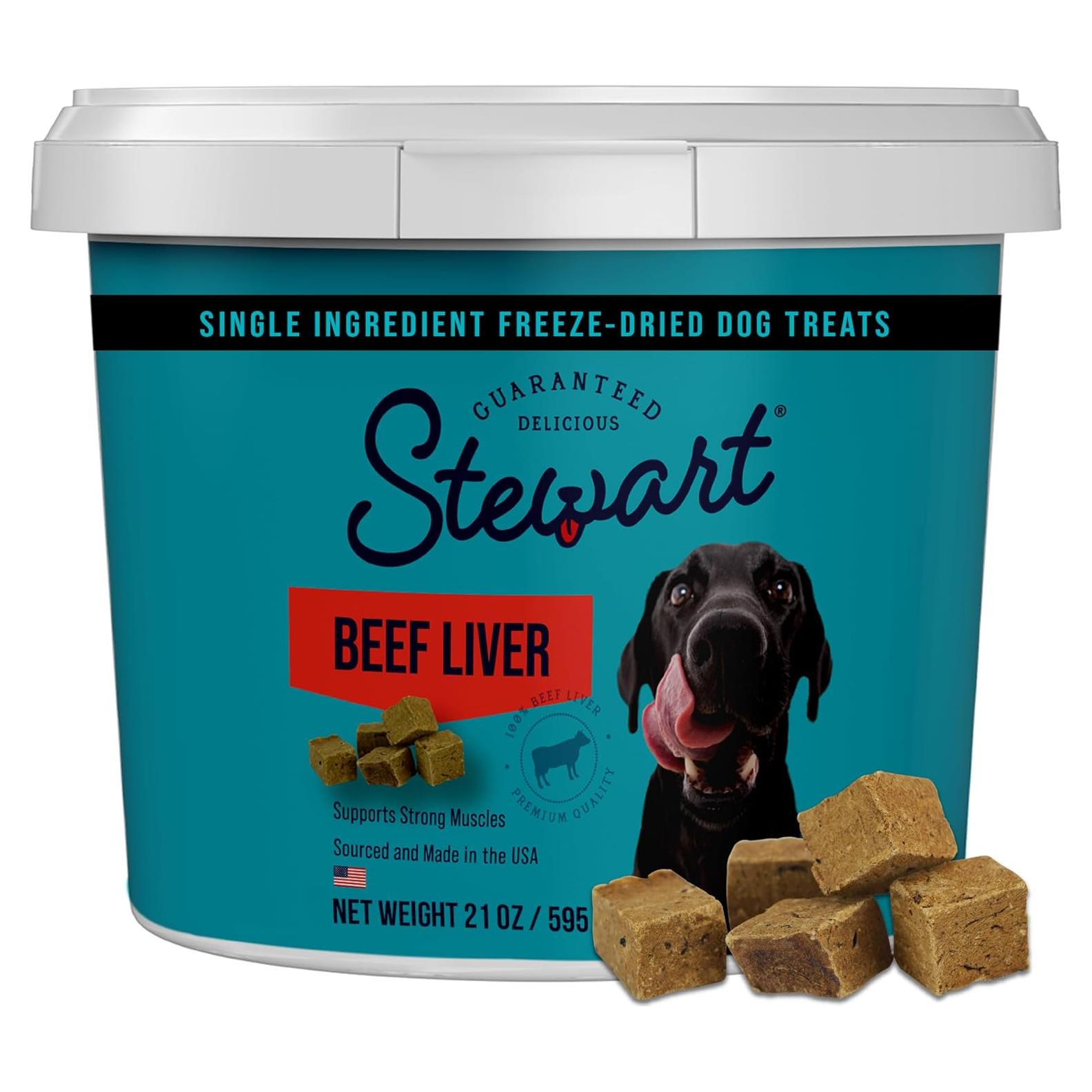 Golosinas Liofilizadas para Perros Stewart 595g Hígado de Res