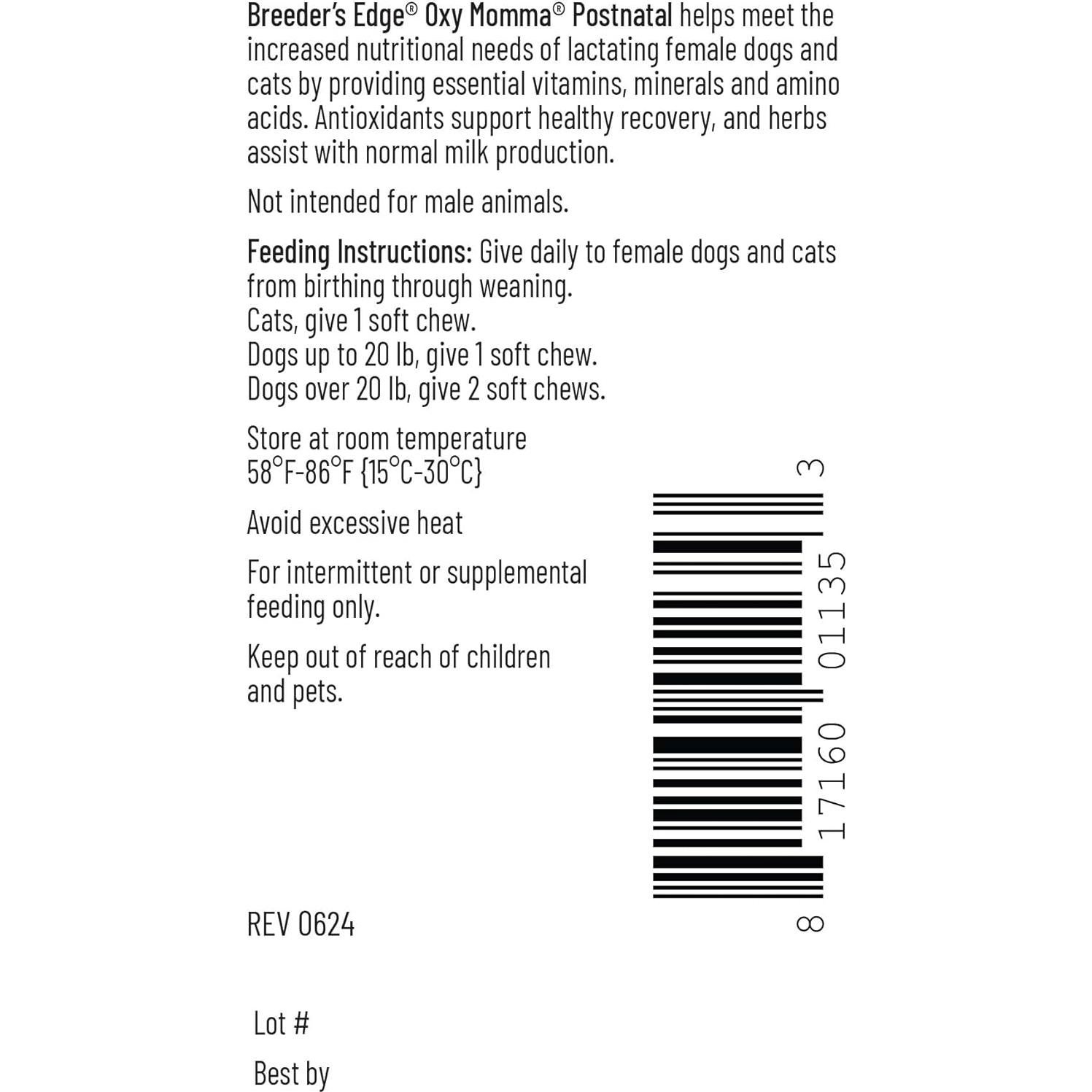 Suplemento Oxy Momma Revival Animal Health - 40 Galletas para Perros y Gatos