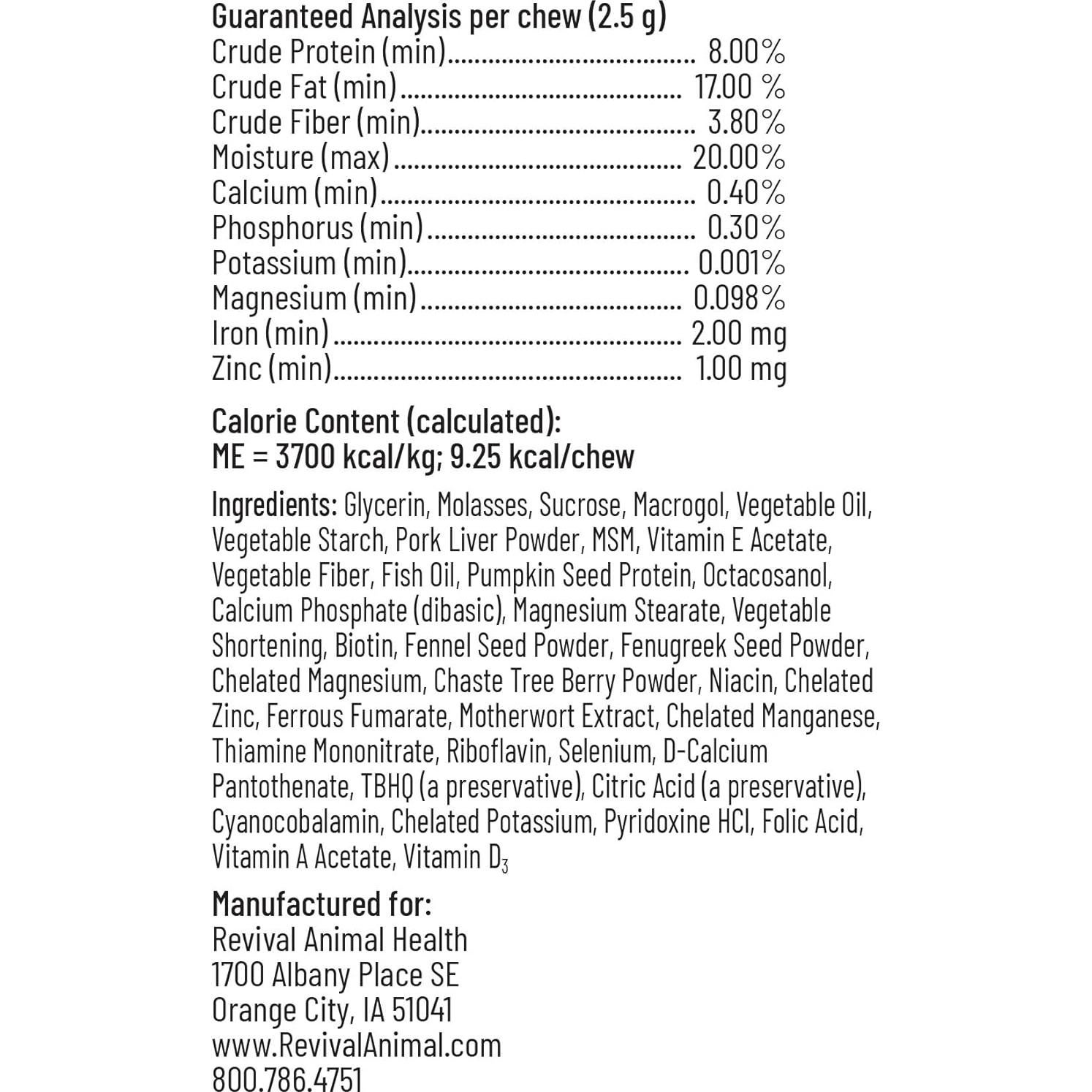 Suplemento Oxy Momma Revival Animal Health - 40 Galletas para Perros y Gatos