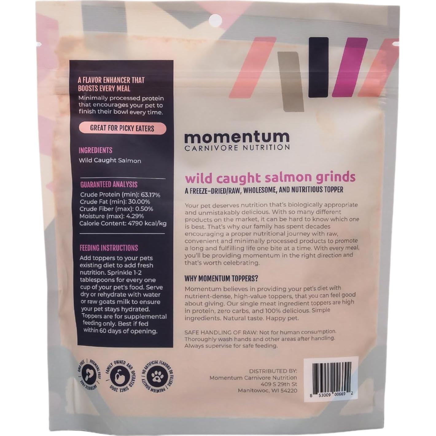 Topper de Comida Liofilizado Momentum Carnivore Salmón 106g