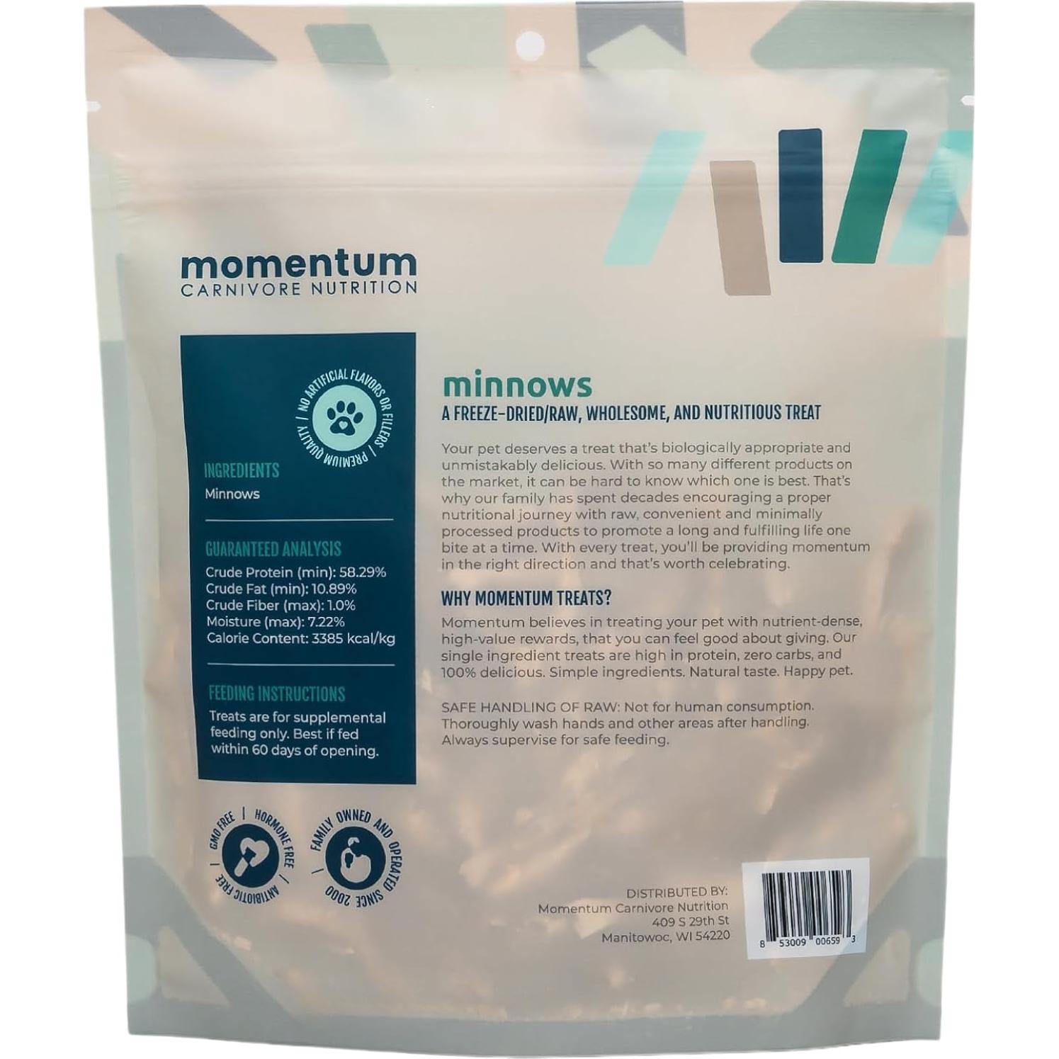 Golosinas de Pescado Secas Momentum Carnivore 56.7g - Sin Granos
