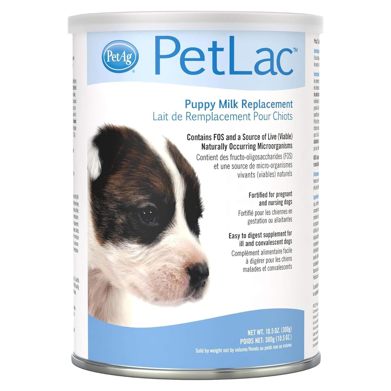 Pet-Ag PetLac Polvo Sustituto de Leche para Cachorros 298 g