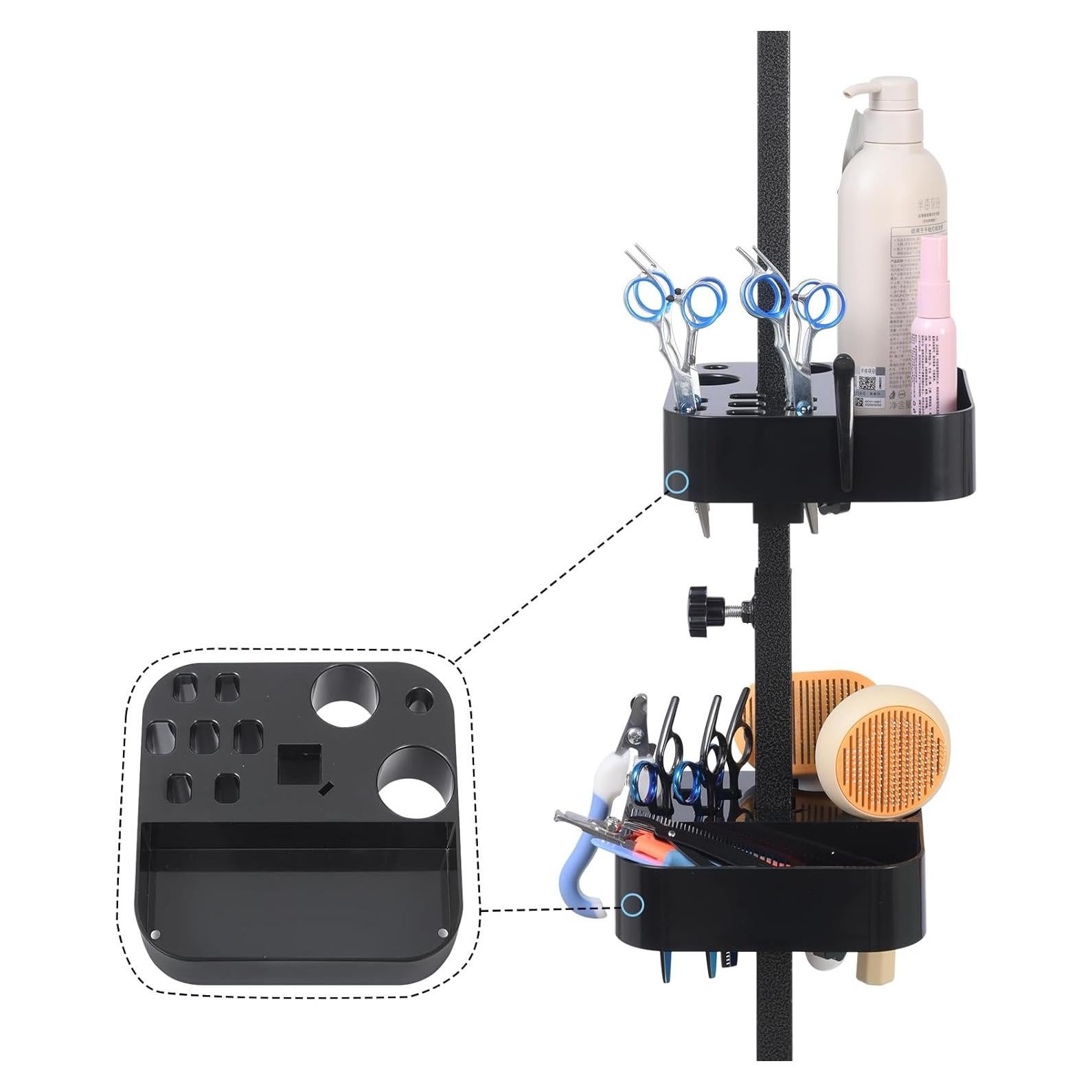 Organizador de Aseo para Mascotas Huioqwe - 2 Pcs Negro Ajustable