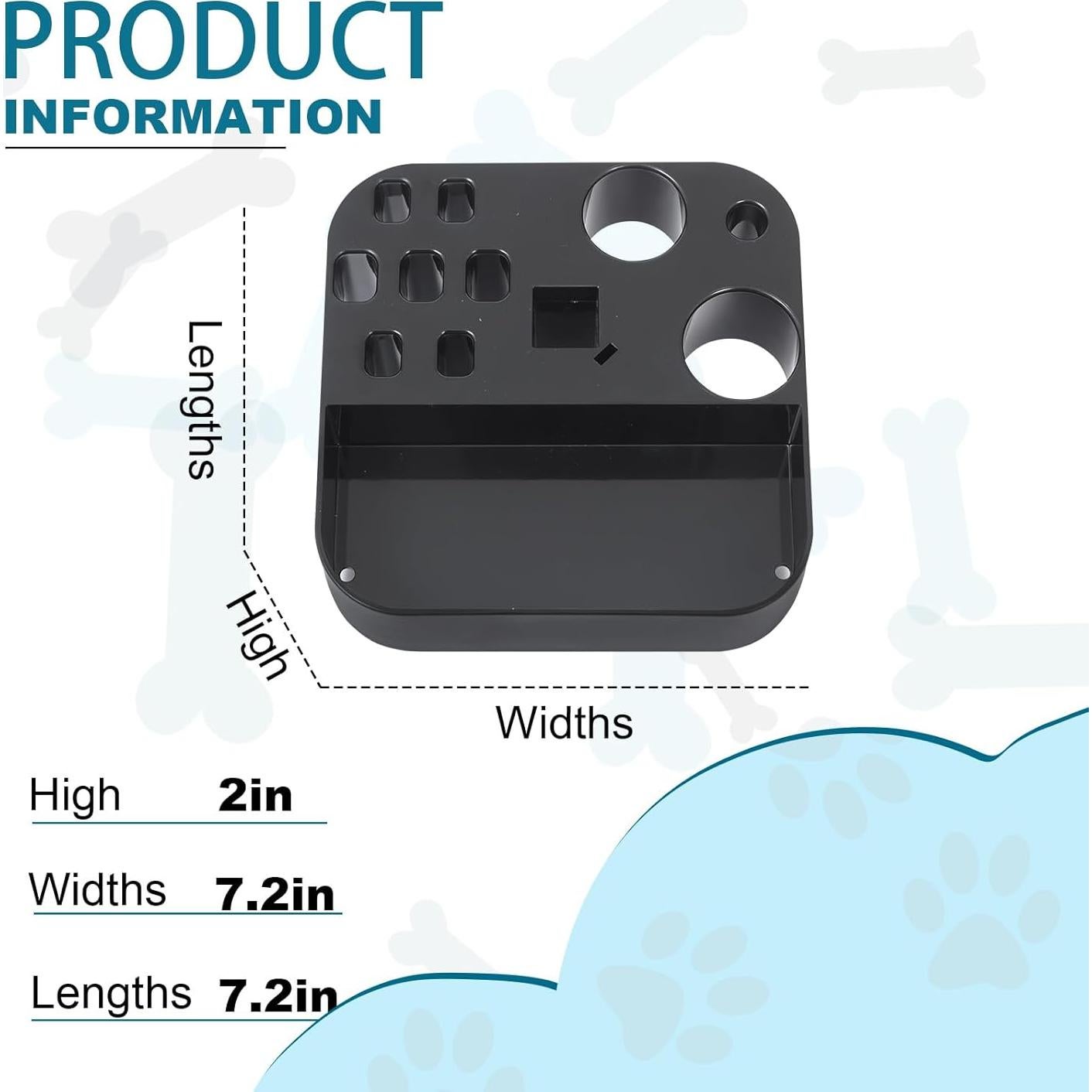 Organizador de Aseo para Mascotas Huioqwe - 2 Pcs Negro Ajustable