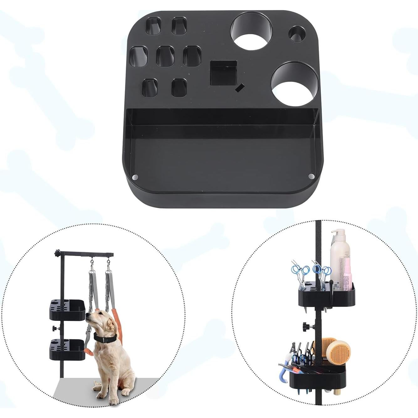 Organizador de Aseo para Mascotas Huioqwe - 2 Pcs Negro Ajustable