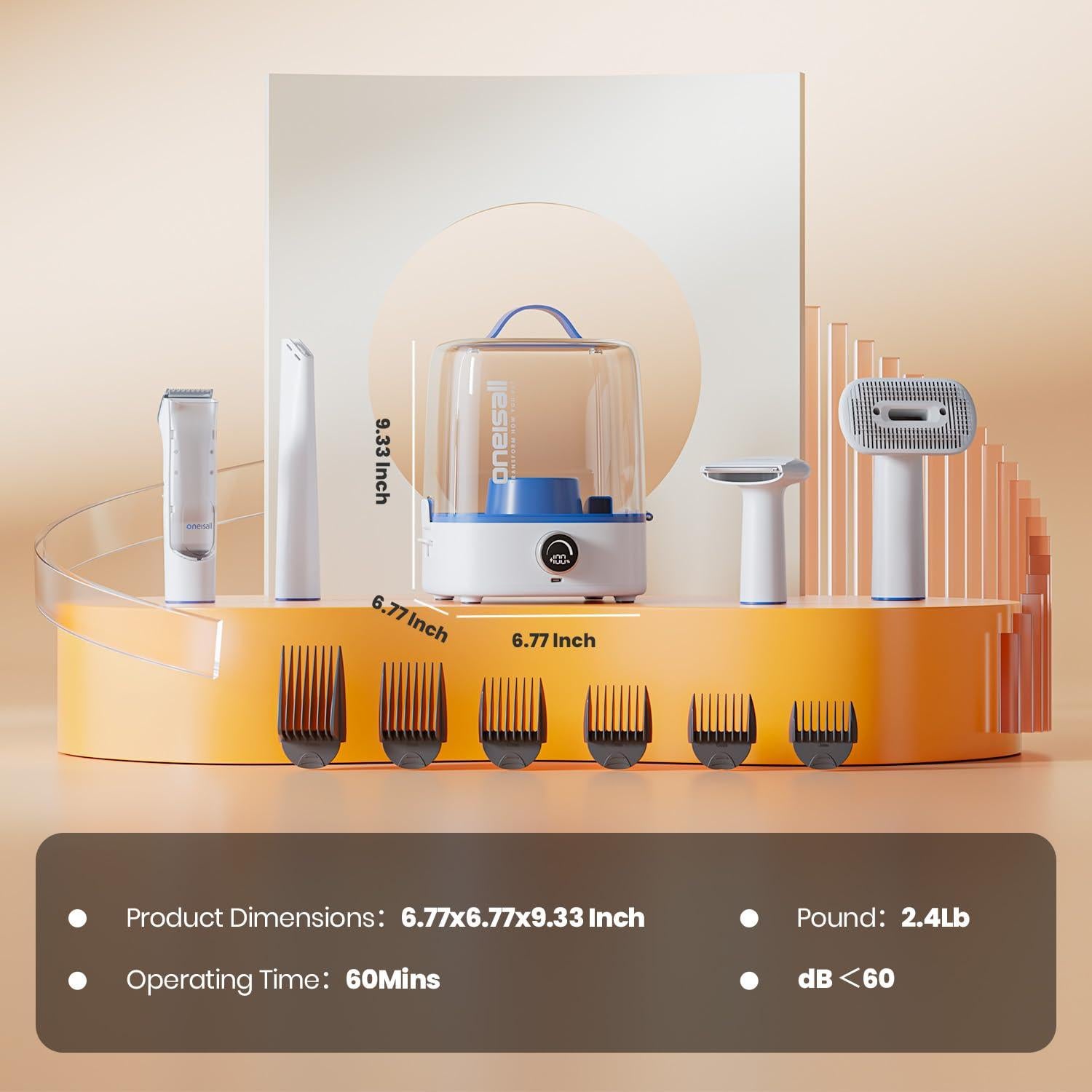 Aspiradora Inalámbrica para Acicalamiento de Perros oneisall 4 en 1