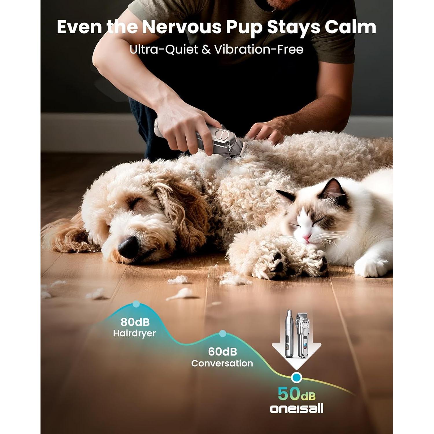 Cortapelos Inalámbrico Oneisall 4 en 1 para Perros y Gatos