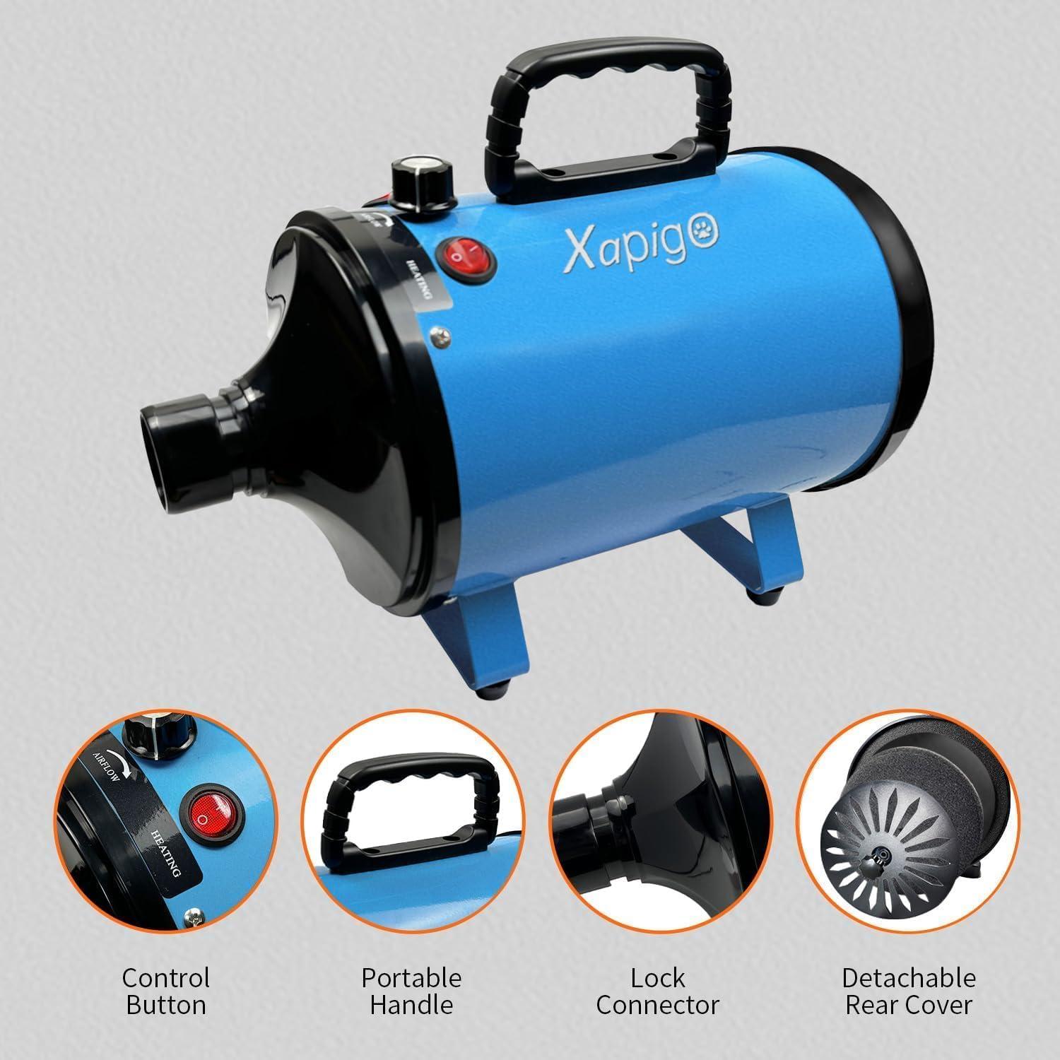 Secador de Pelo para Perros Xapigo YC-001 con 4 Boquillas