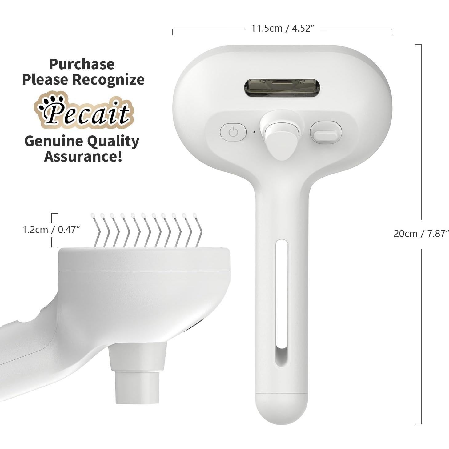 Cepillo de Vapor 3 en 1 Pecait para Gatos y Perros - Autolimpiante