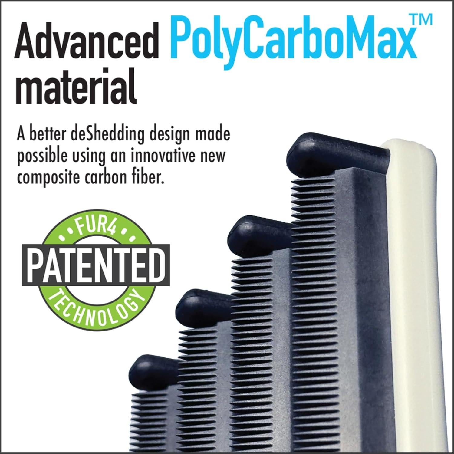 Cepillo Deshedding FUR4 para Perros de Pelo Corto - 4 Bordes de Fibra de Carbono