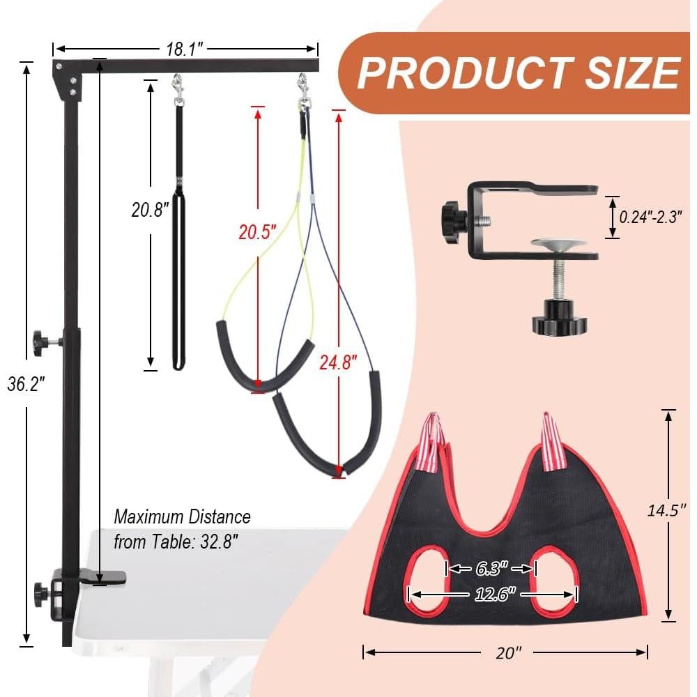 Brazo de Acicalamiento para Perros HIDOG Ajustable con Arnés