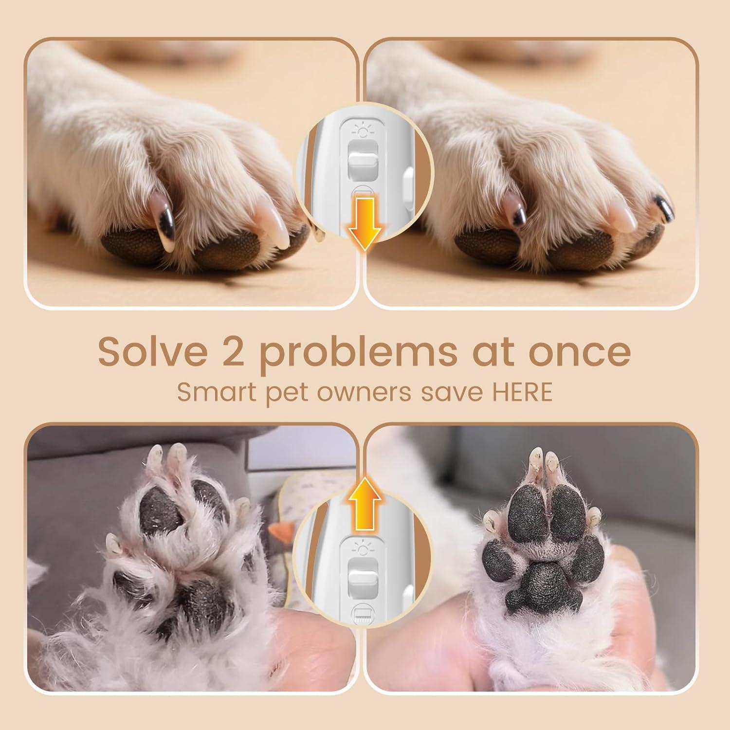 Cortador de Uñas y Tijeras para Mascotas Vankoo 2 en 1 LED