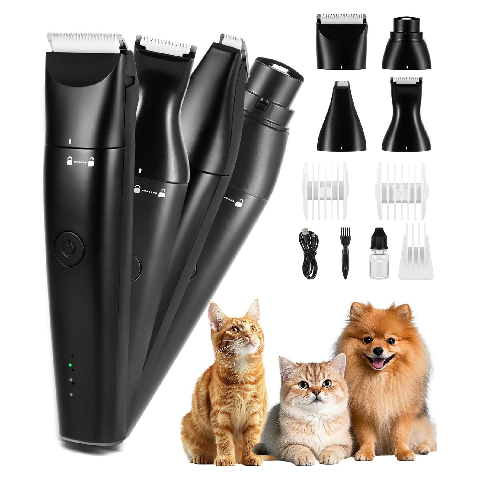 Cortadora de Perro Cussity 4 en 1 Recargable USB-C con 2 Velocidades