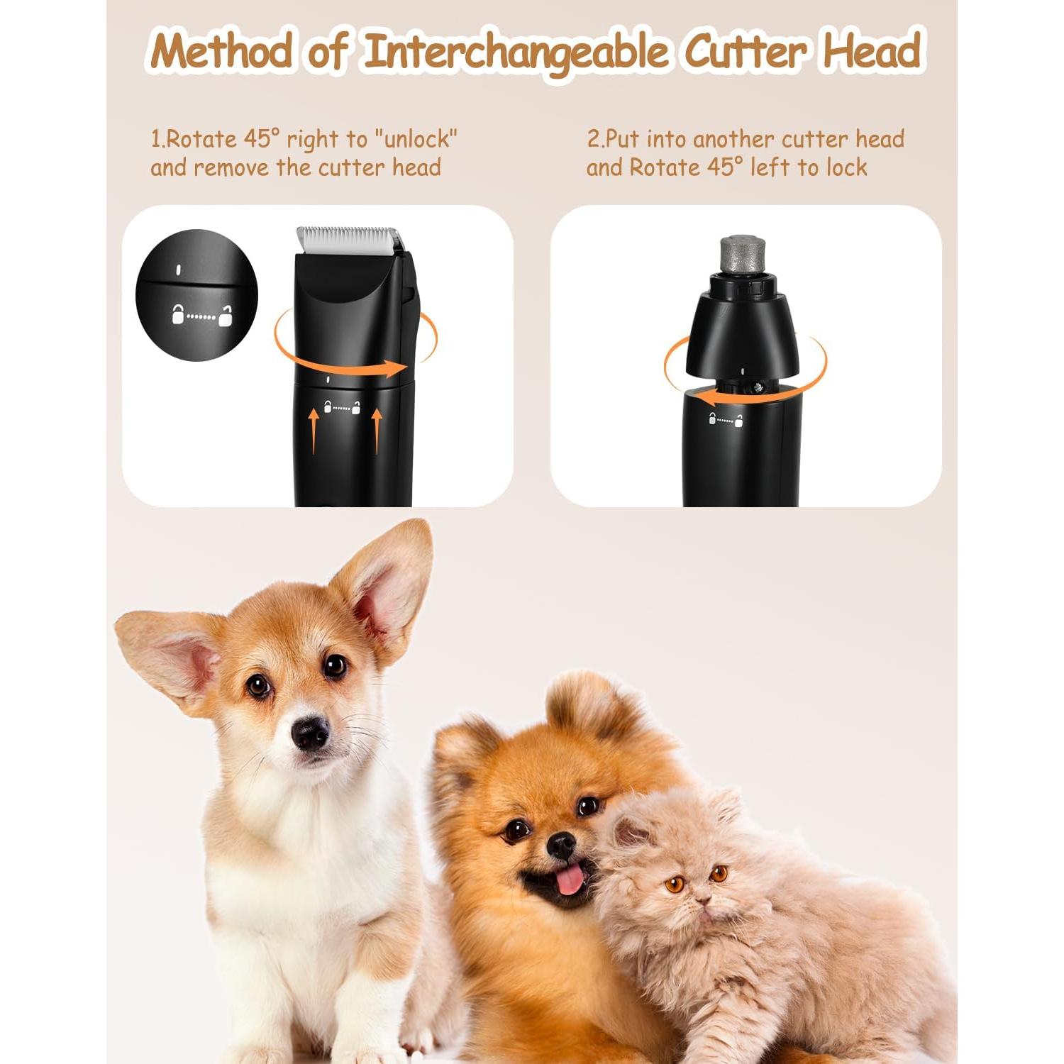 Cortadora de Perro Cussity 4 en 1 Recargable USB-C con 2 Velocidades