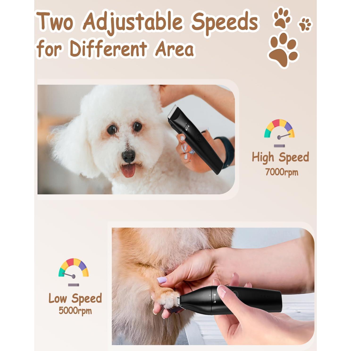Cortadora de Perro Cussity 4 en 1 Recargable USB-C con 2 Velocidades