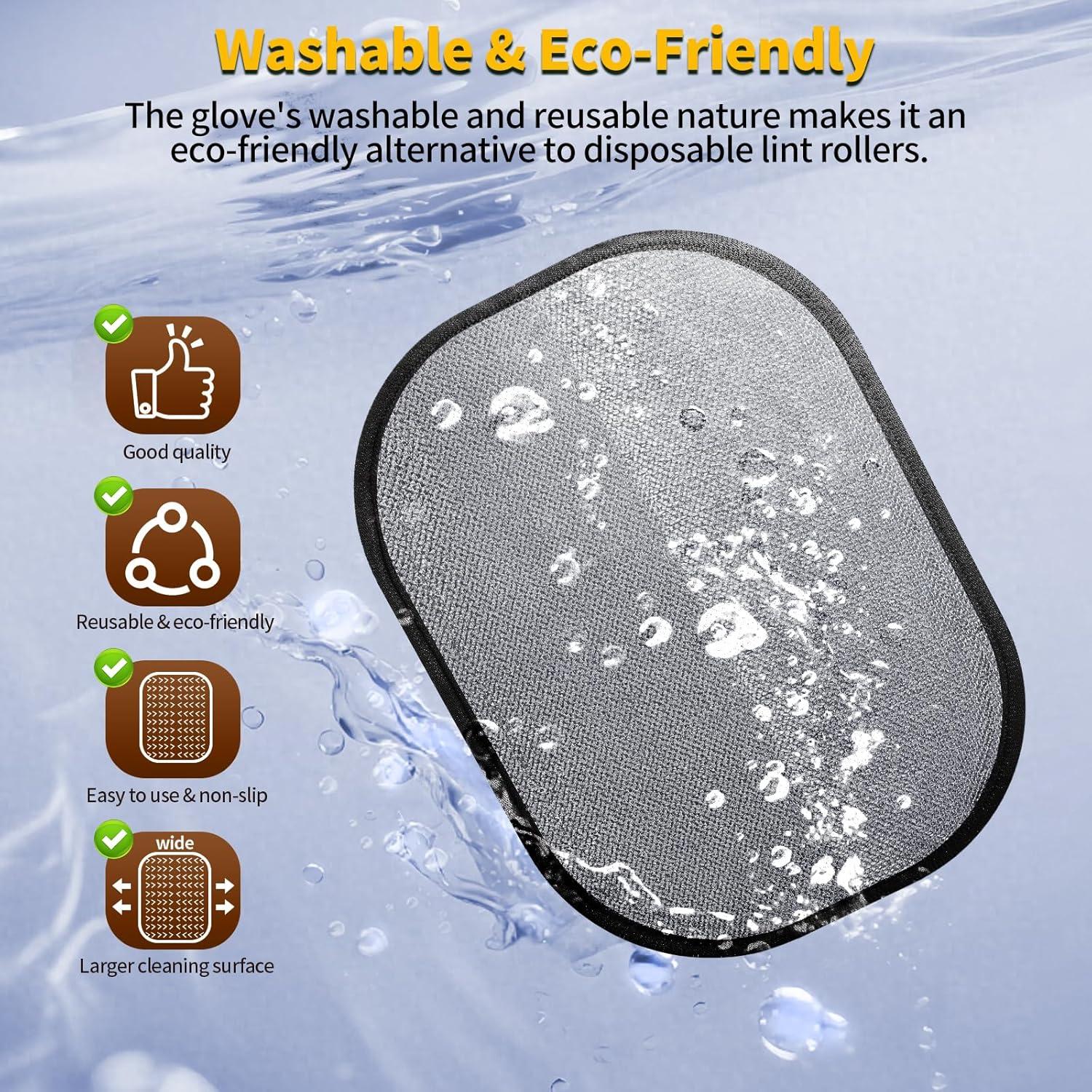 Guante Quitapelos Reutilizable KEYHELP 2 Piezas Negro Amarillo