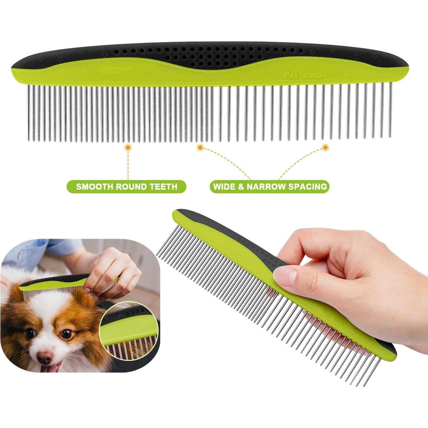 Kit de Aseo para Mascotas Pecute - Rasqueta Doble Cara y Peine